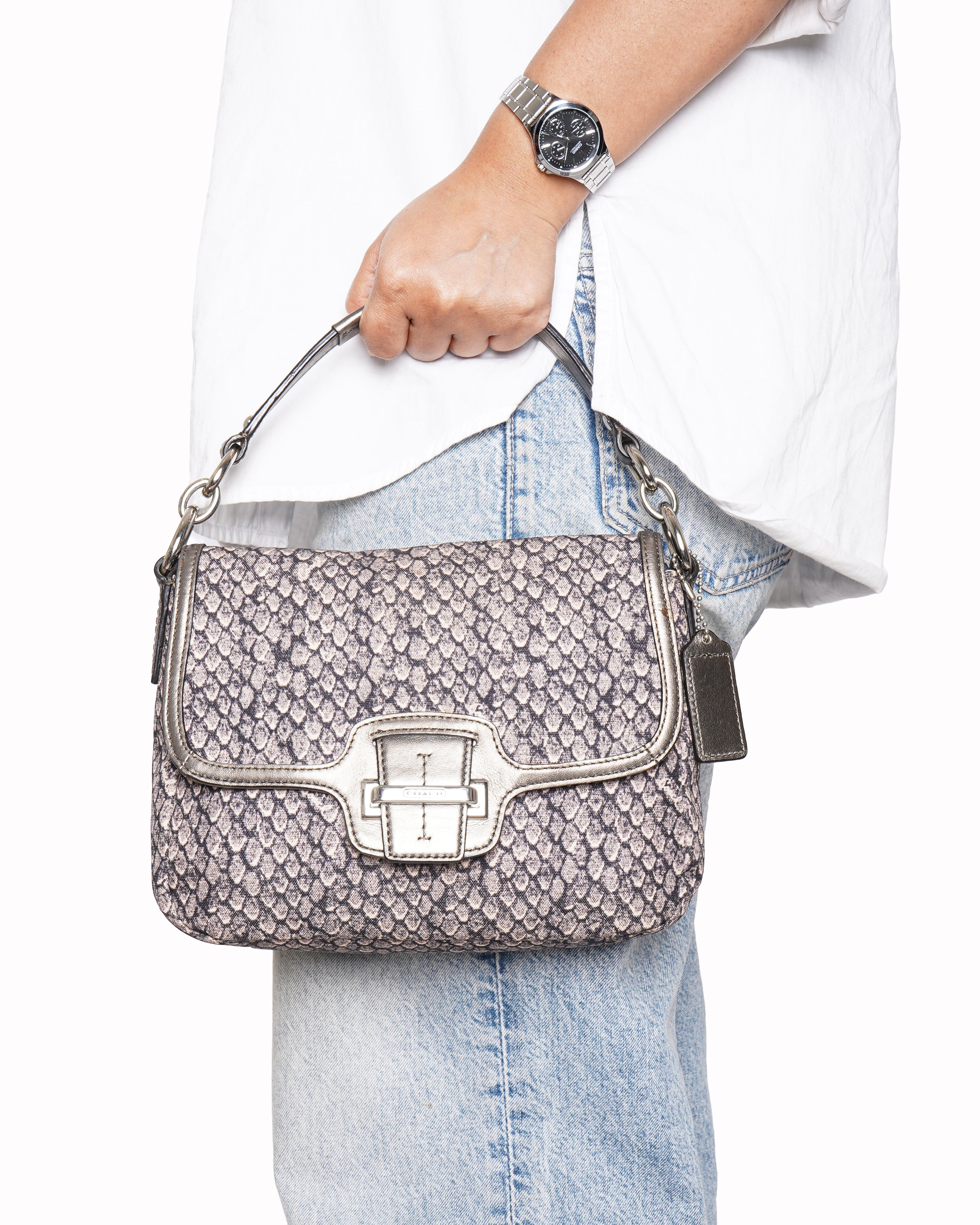 Coach taylor snake flap crossbody bag