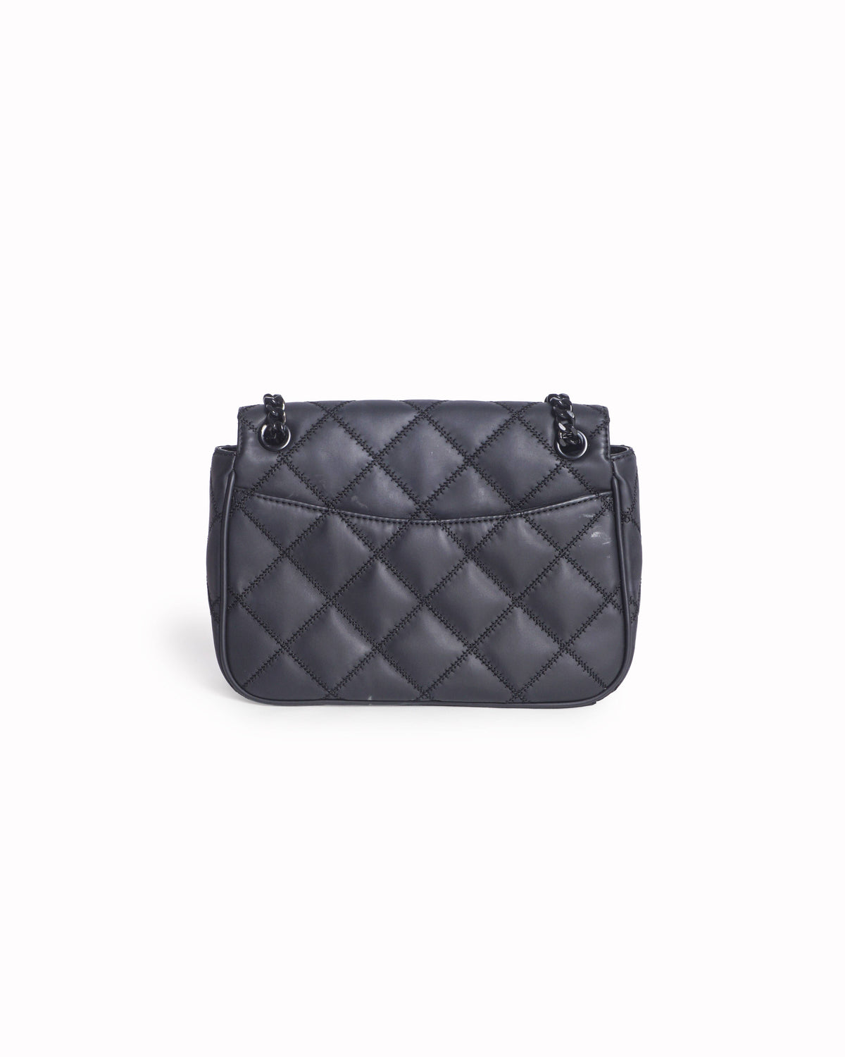 Tory Burch Black Quilted Leather Fleming Convertible Shoulder Bag