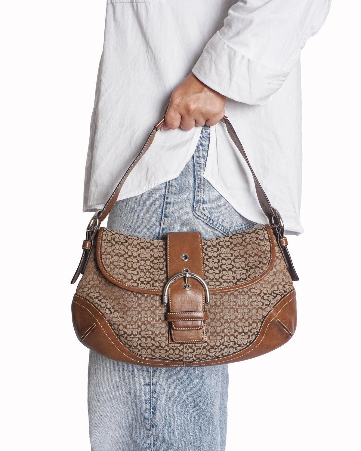 Coach Soho Signature Canvas Flap Shoulder Bag