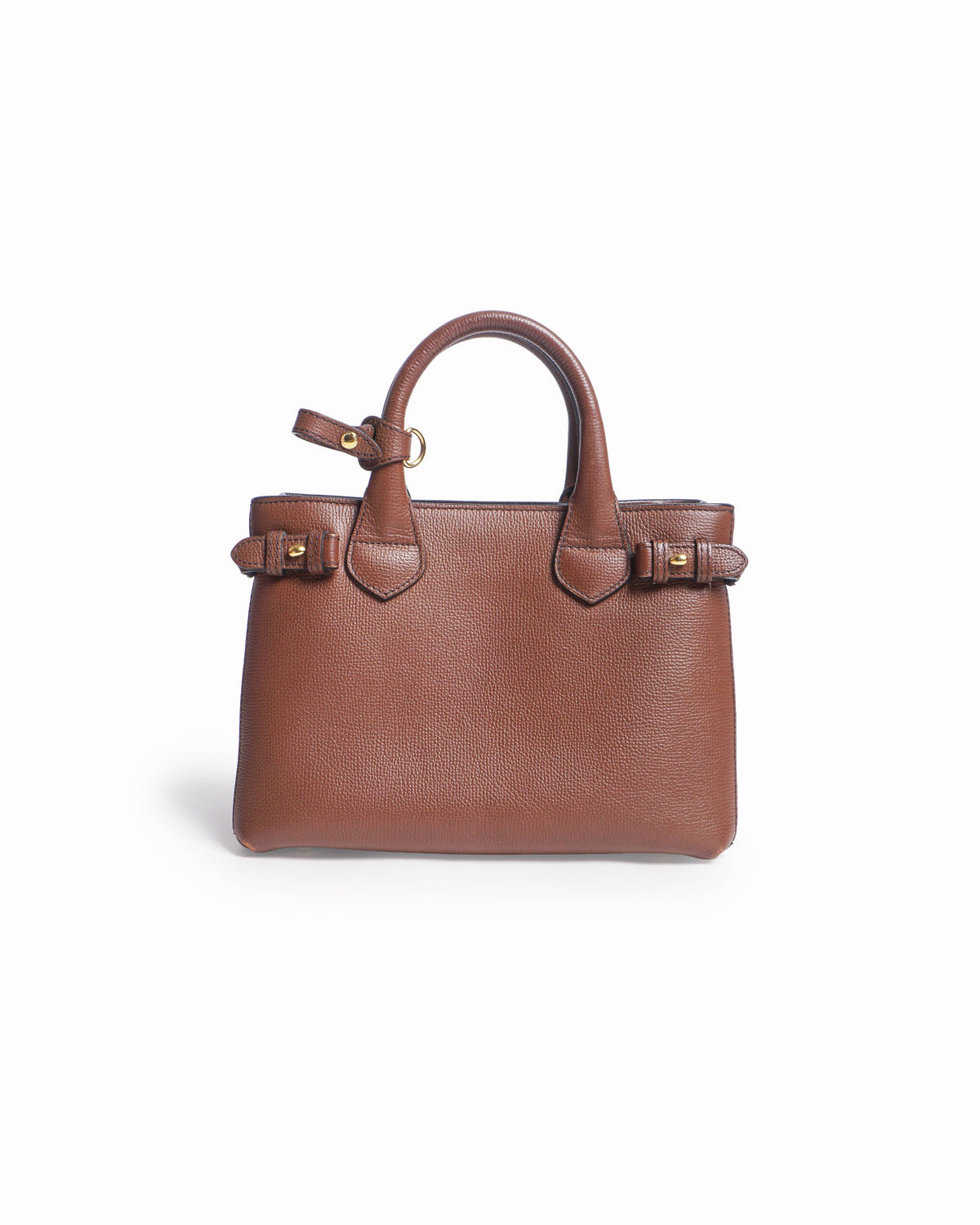 Burberry Small Banner Brown Leather Top Handle Bag