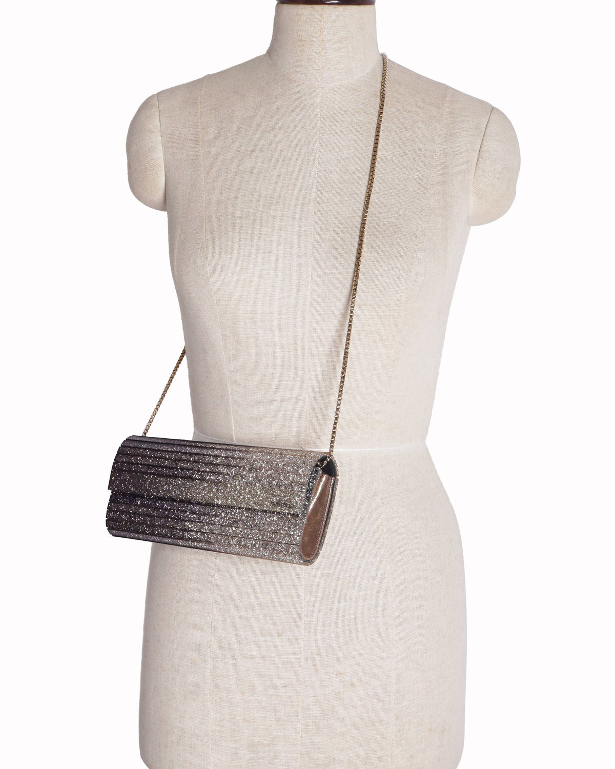 Jimmy Choo Sweetie Metallic Dégradé Glitter Plexi Clutch