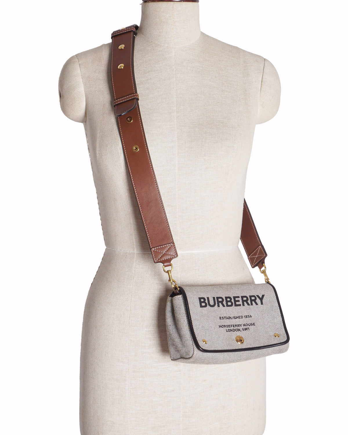 Burberry Horseferry Print Canvas & Leather Crossbody Bag