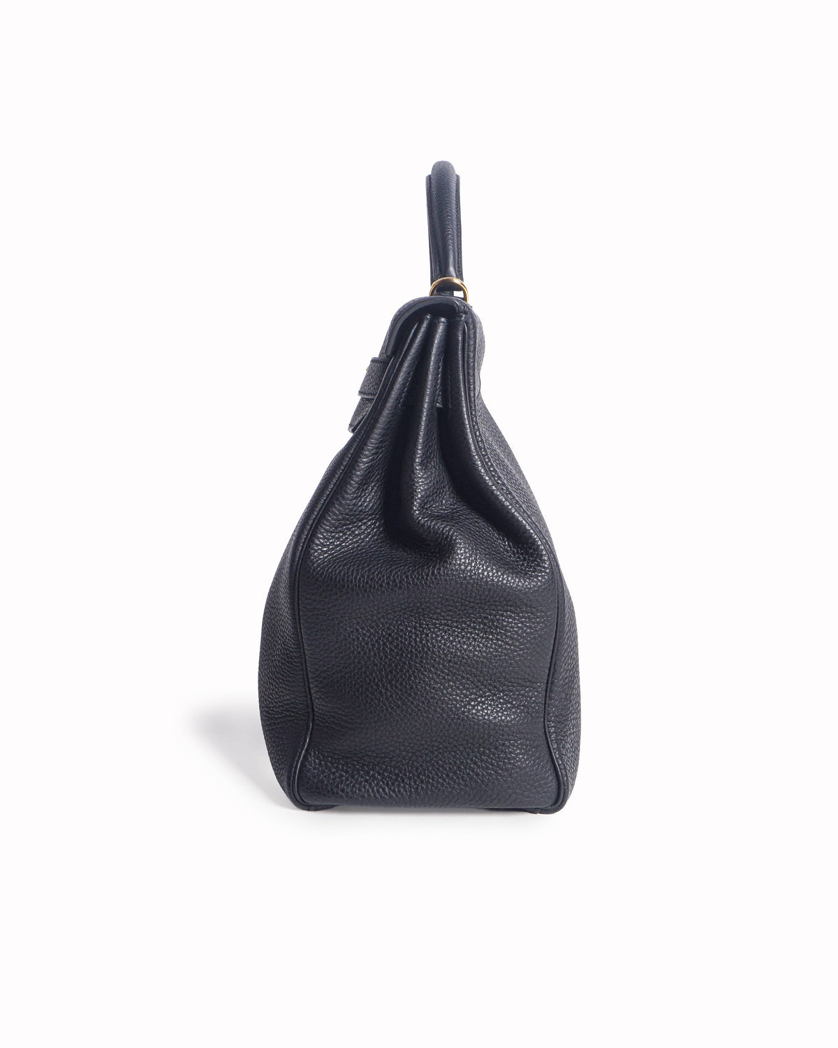 Hermès Kelly 42 Black Togo Leather Top Handle Bag