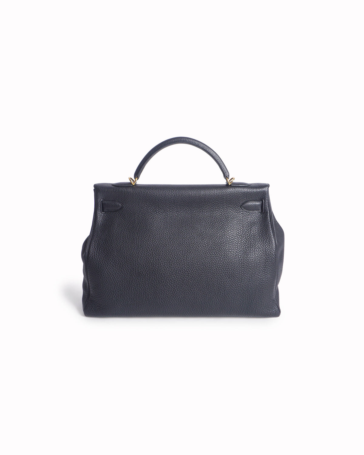 Hermès Kelly 42 Black Togo Leather Top Handle Bag