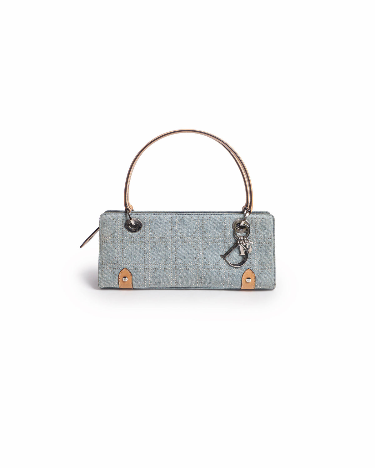 Christian Dior East West Lady Dior Studded Denim Bag