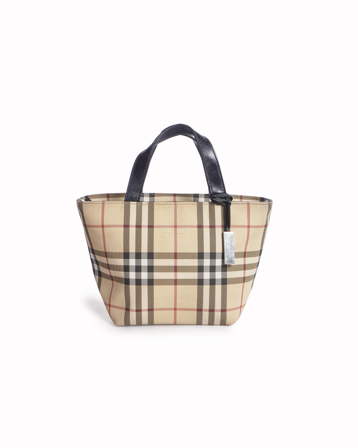 Burberry Mini Nova Check Canvas & Leather Tote