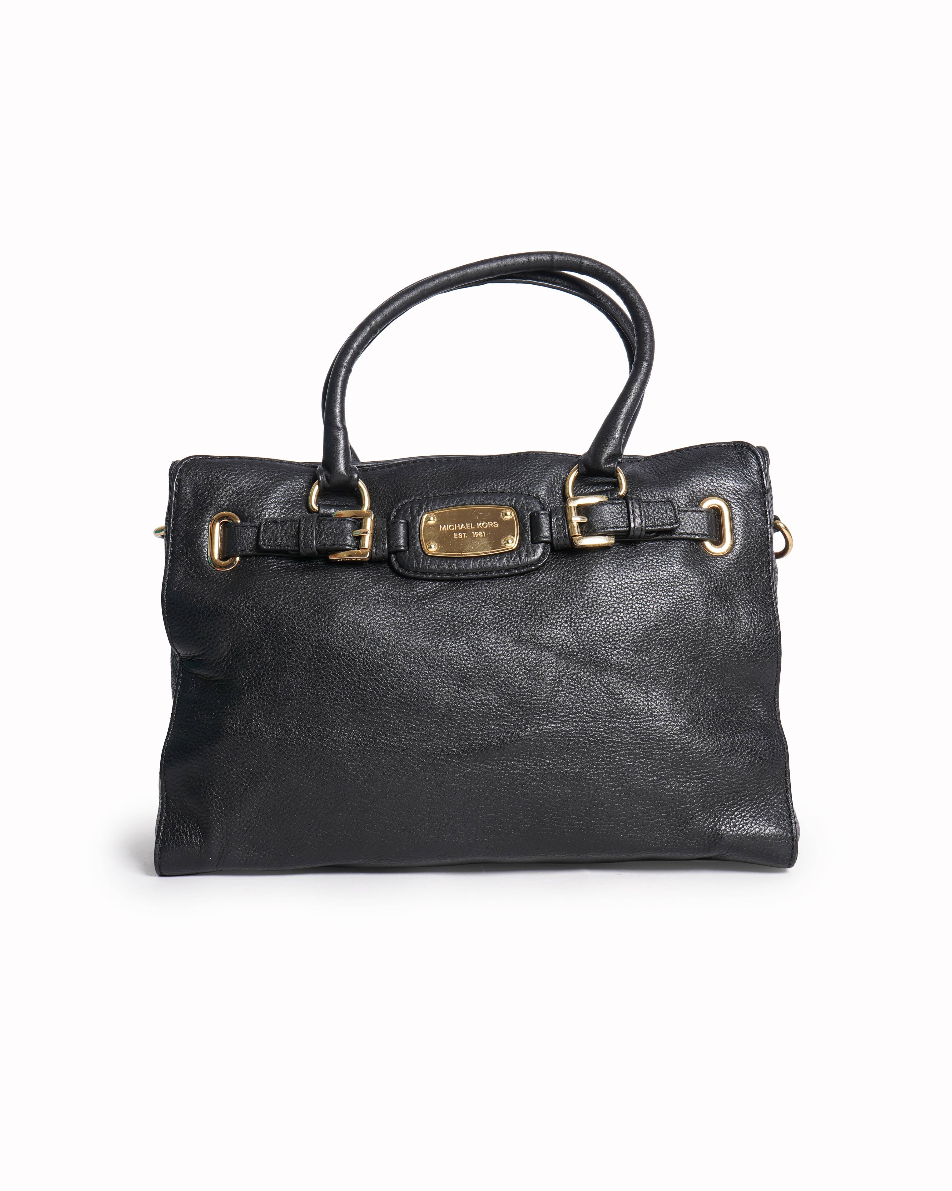 Michael Kors black leather handbag