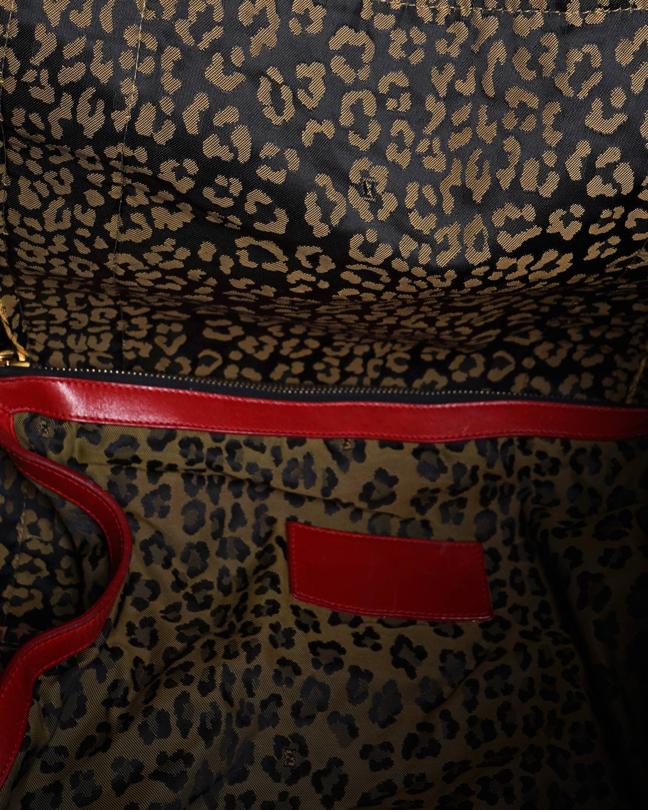 Fendi roma leopard print travel bag
