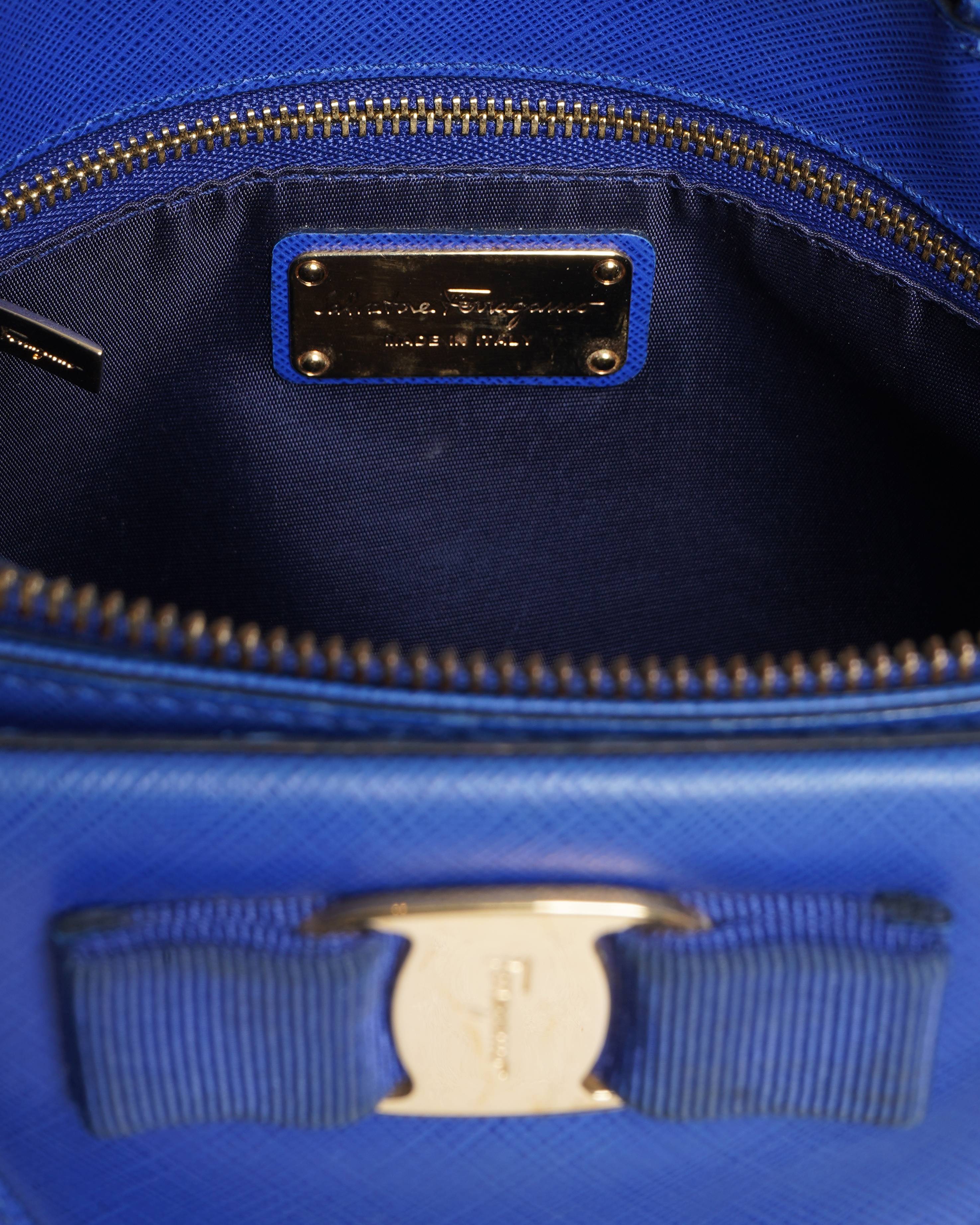 Salvatore Ferragamo Top Handle Bag In Blue
