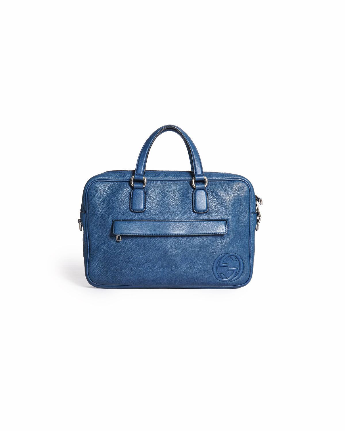 Gucci Blue Calfskin Soho Briefcase business bag