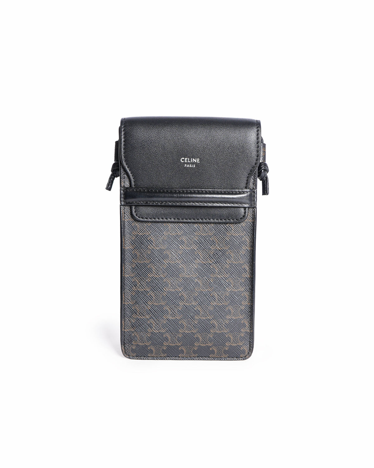 Celine Phone Pouch in Triomphe Canvas and Lambskin