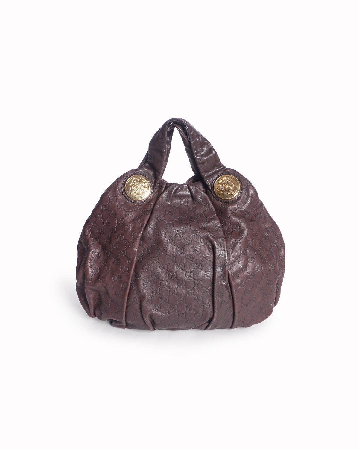 Gucci Dark Brown Guccissima Leather Hysteria Hobo Bag