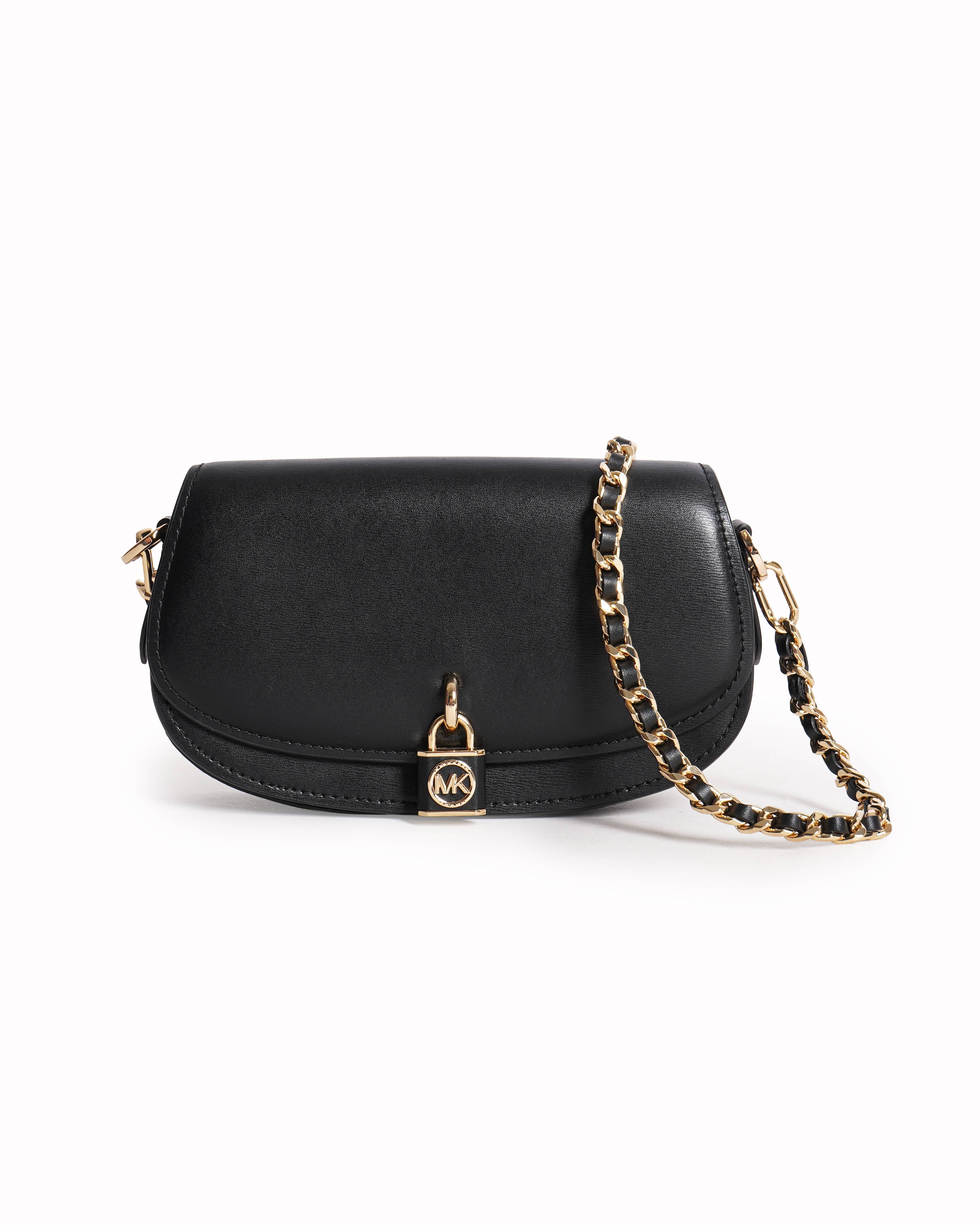 Michael Kors Mila Small Leather Shoulder Bag In Black