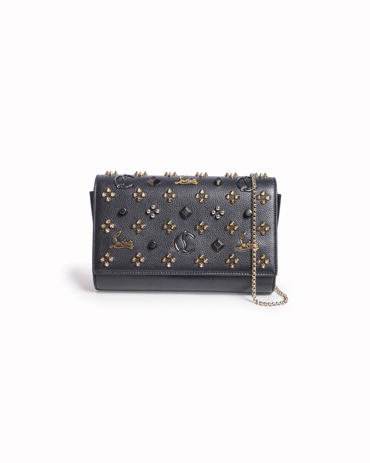 Christian Louboutin Black Calfskin Paloma Chain Clutch
