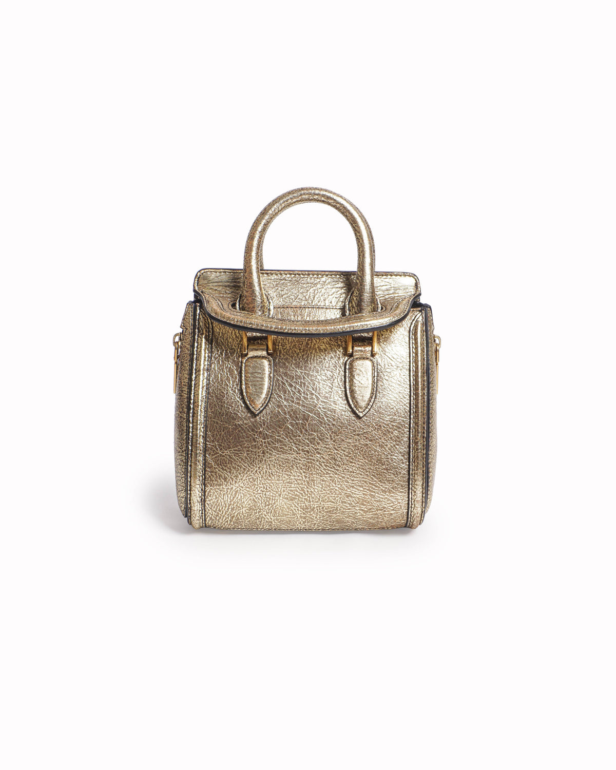Alexander McQueen Gold Leather Mini Heroine Bag