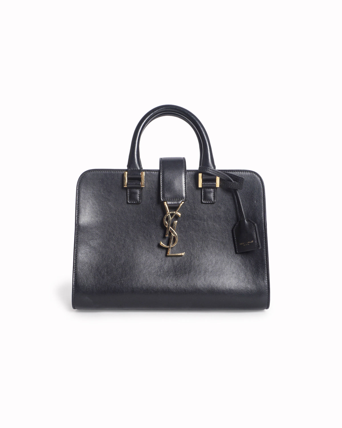 Saint Laurent Cabas Chyc Small Black Leather Satchel