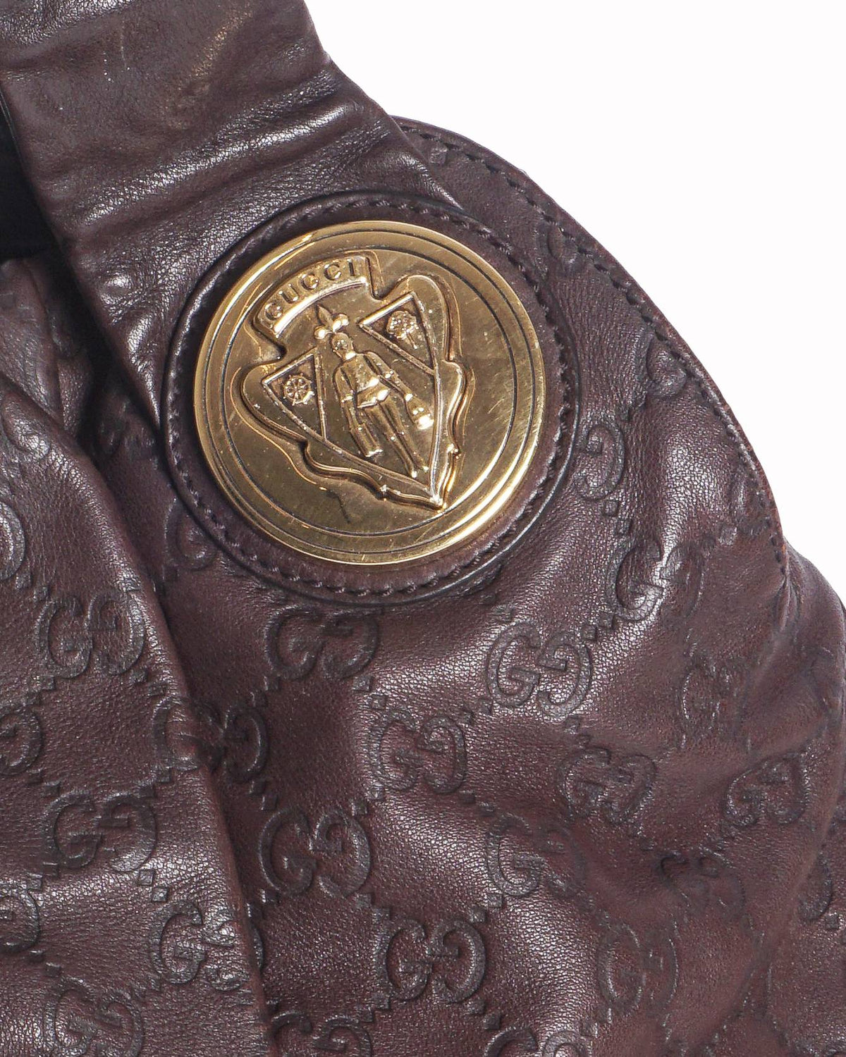 Gucci Dark Brown Guccissima Leather Hysteria Hobo Bag