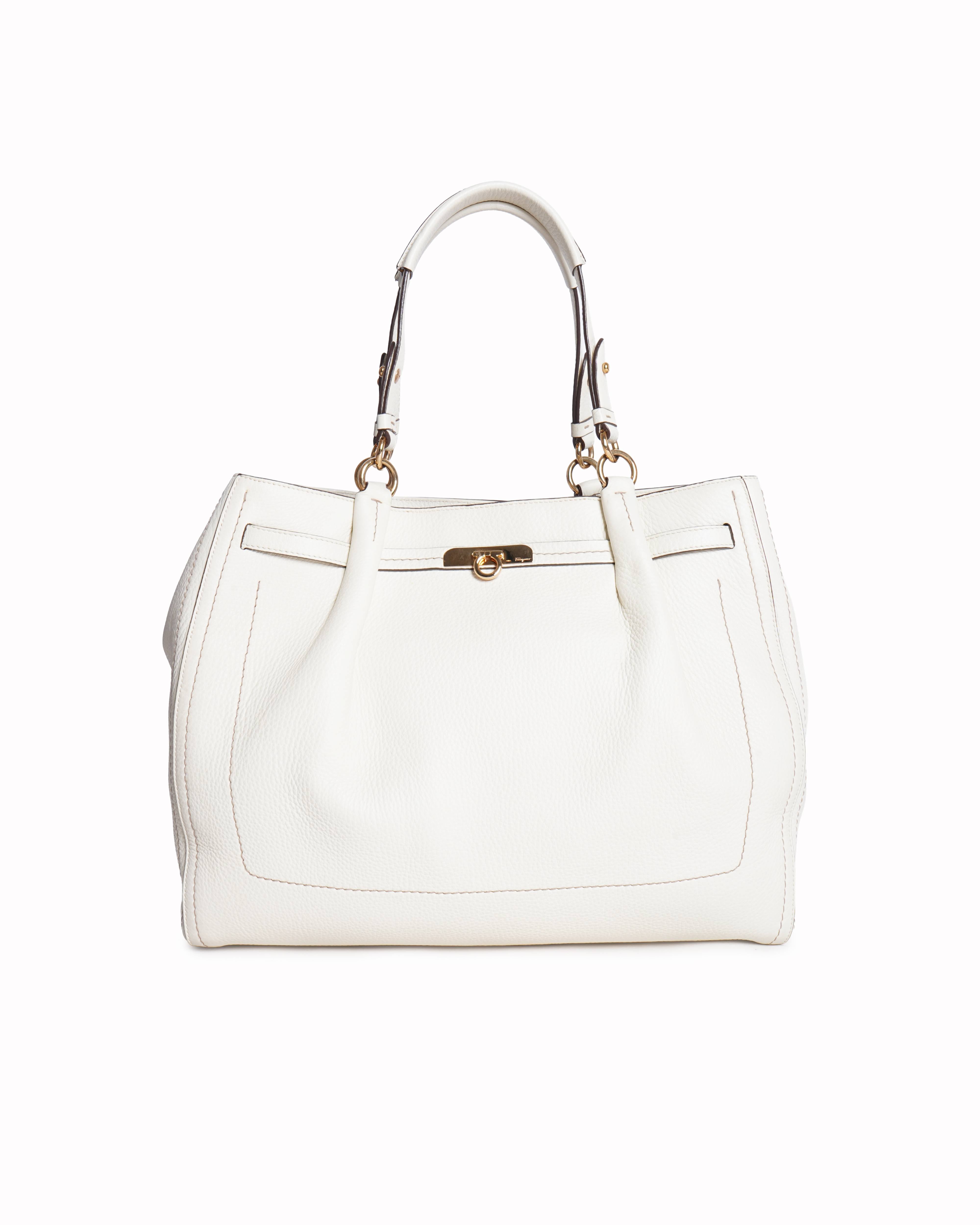 Salvatore Ferragamo white Tote Bag Handbag