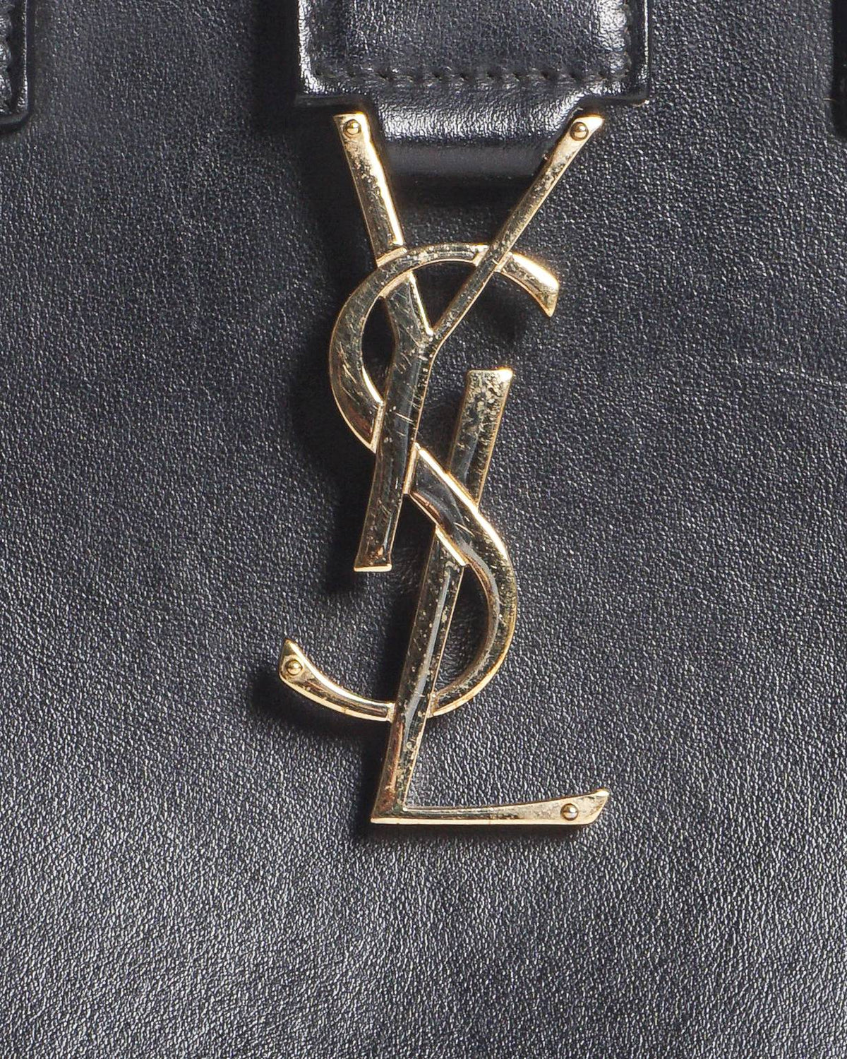 Saint Laurent Cabas Chyc Small Black Leather Satchel
