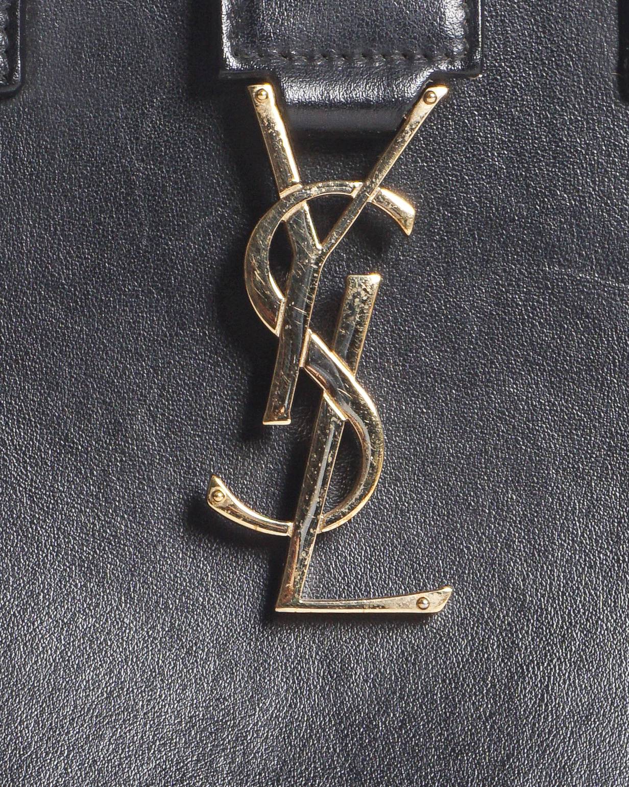 Saint Laurent Cabas Chyc Small Black Leather Satchel
