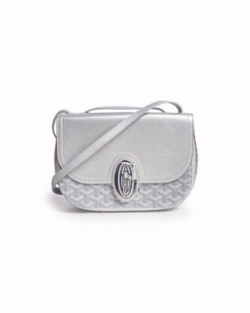 Goyard 233 PM Grey Goyardine Canvas & Calfskin Shoulder Bag