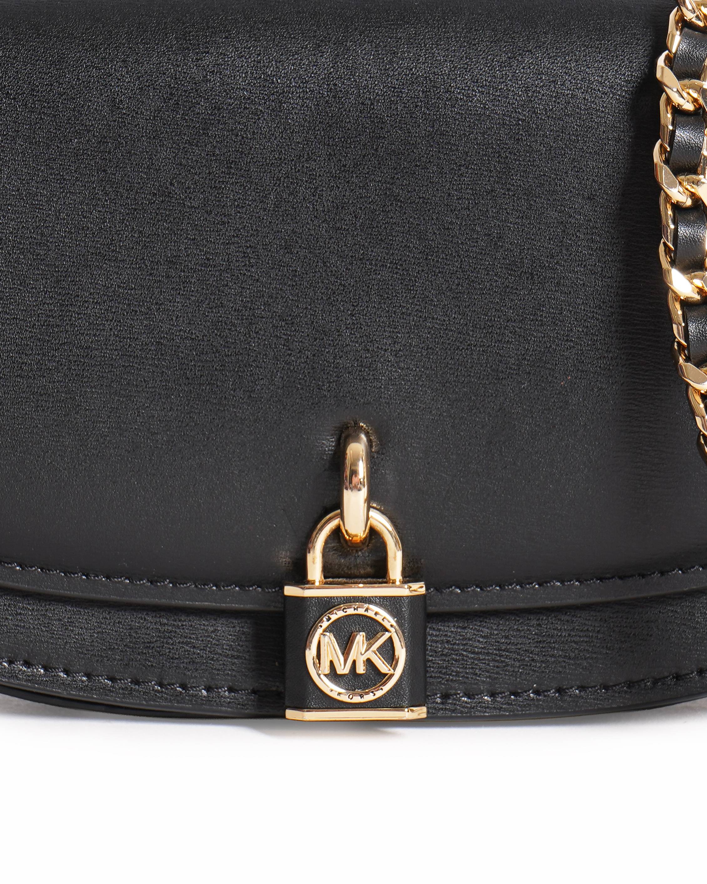 Michael Kors Mila Small Leather Shoulder Bag In Black