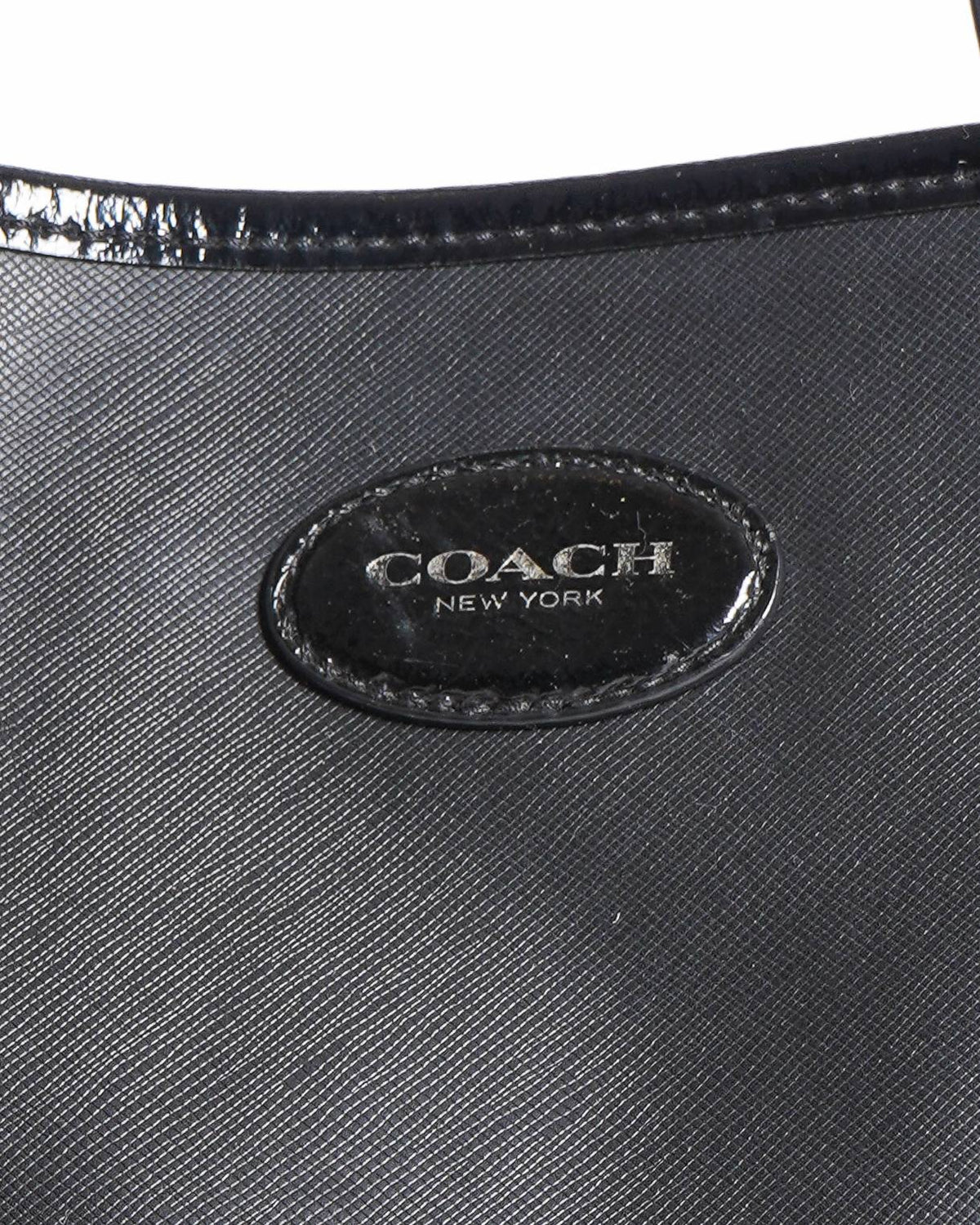 Coach black leather tote