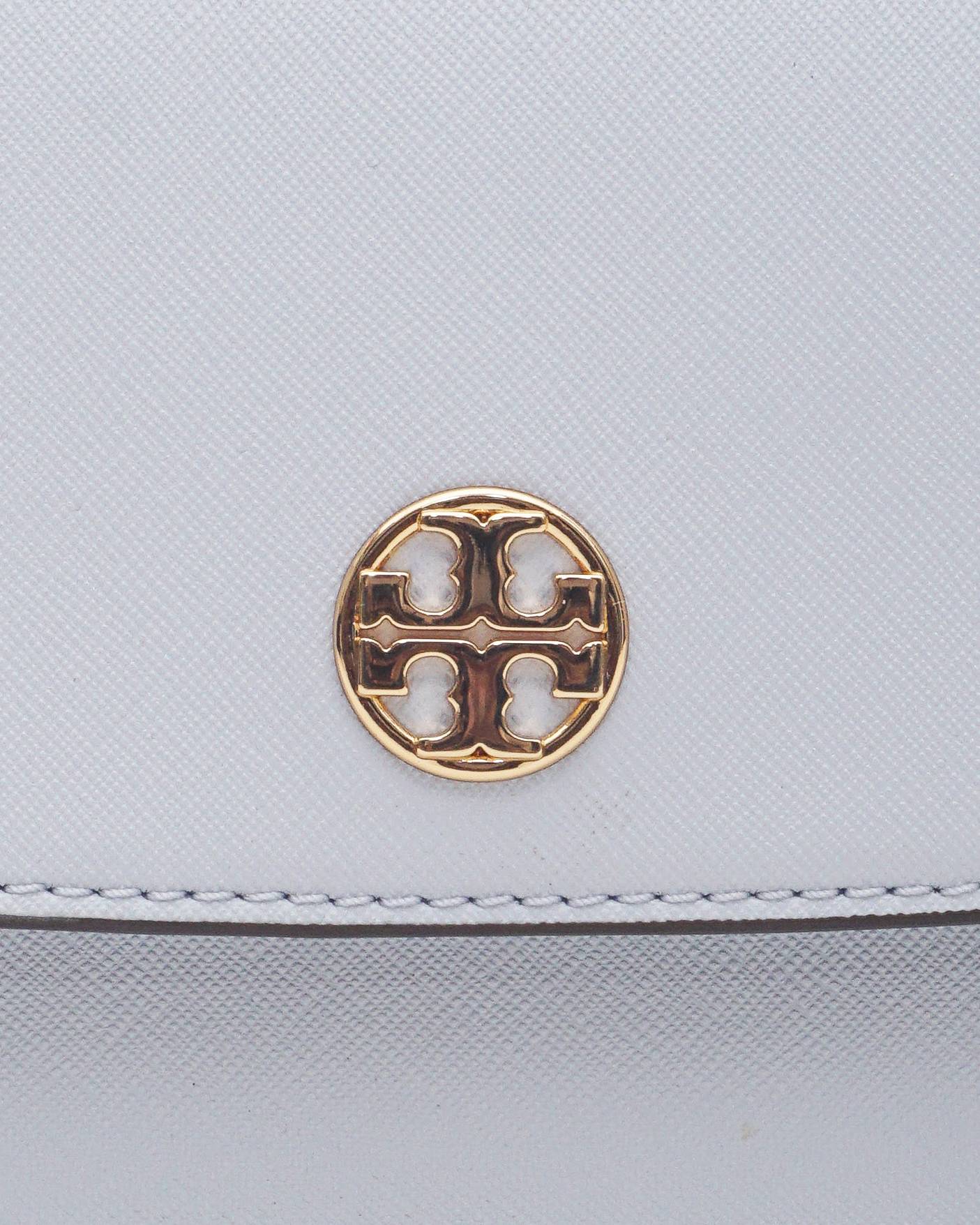 Tory Burch Light Blue Robinson Saffiano Leather Small Shoulder Bag