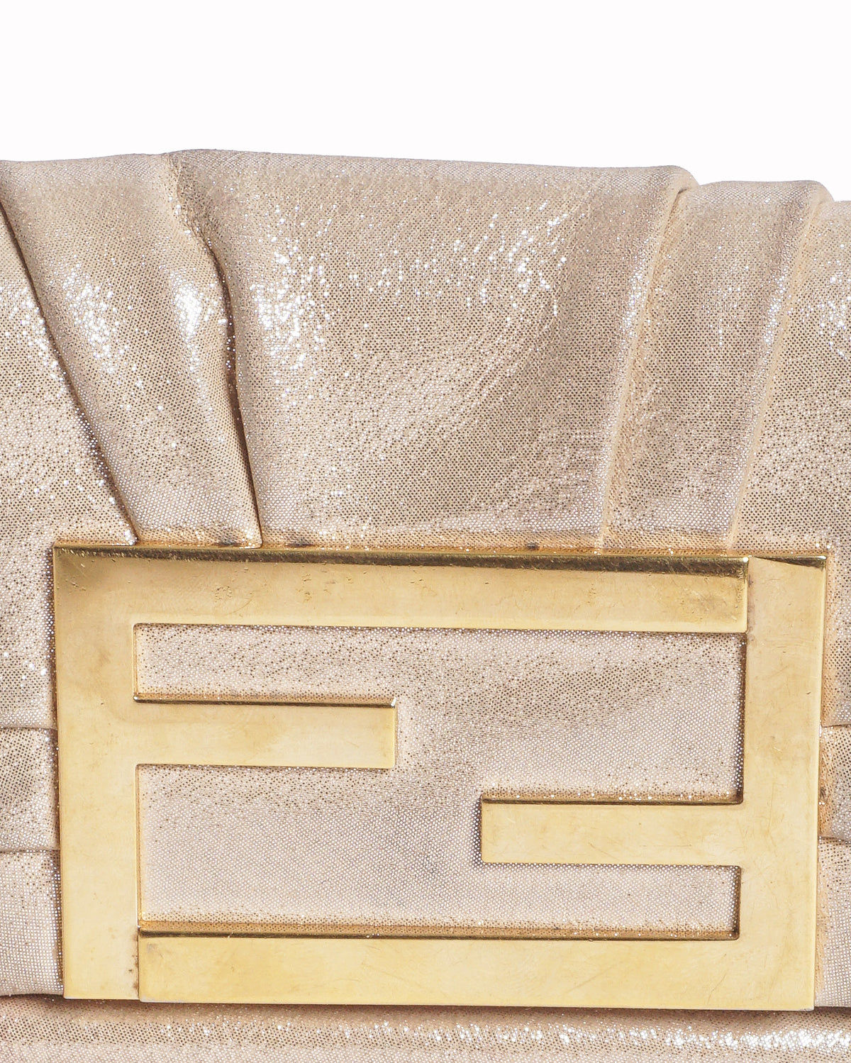 Fendi Metallic Gold Leather Mia Pochette Bag