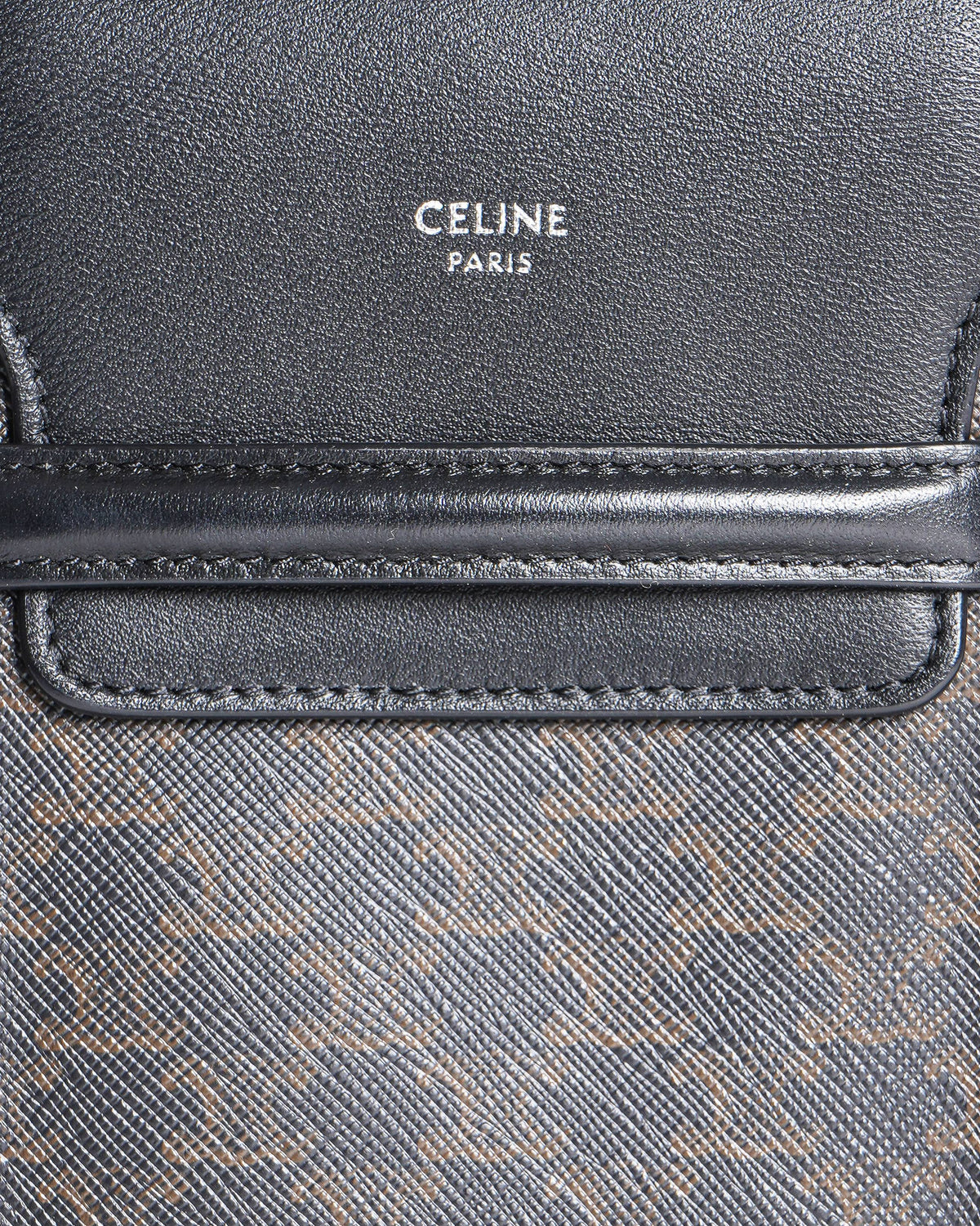 Celine Phone Pouch in Triomphe Canvas and Lambskin