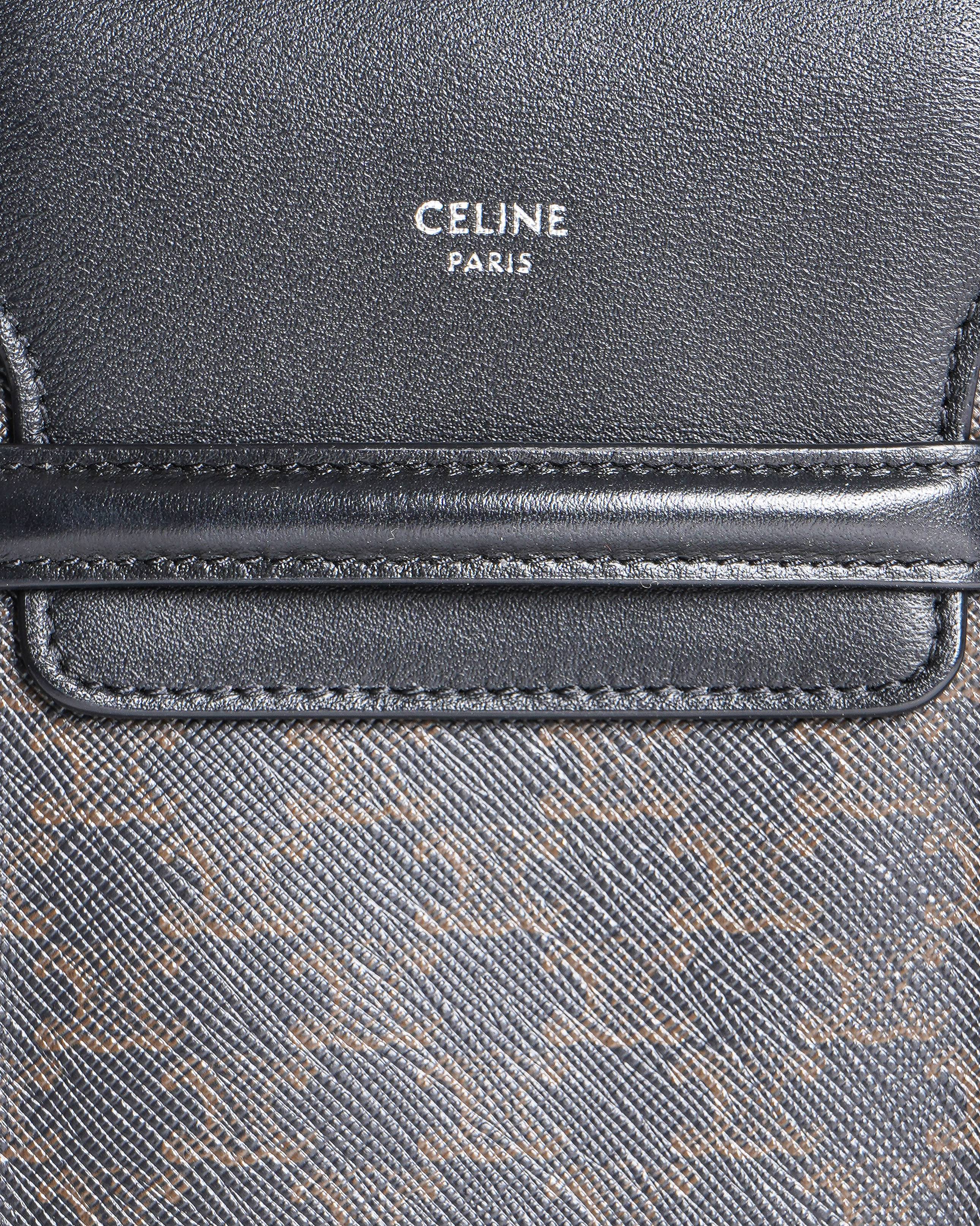 Celine Phone Pouch in Triomphe Canvas and Lambskin