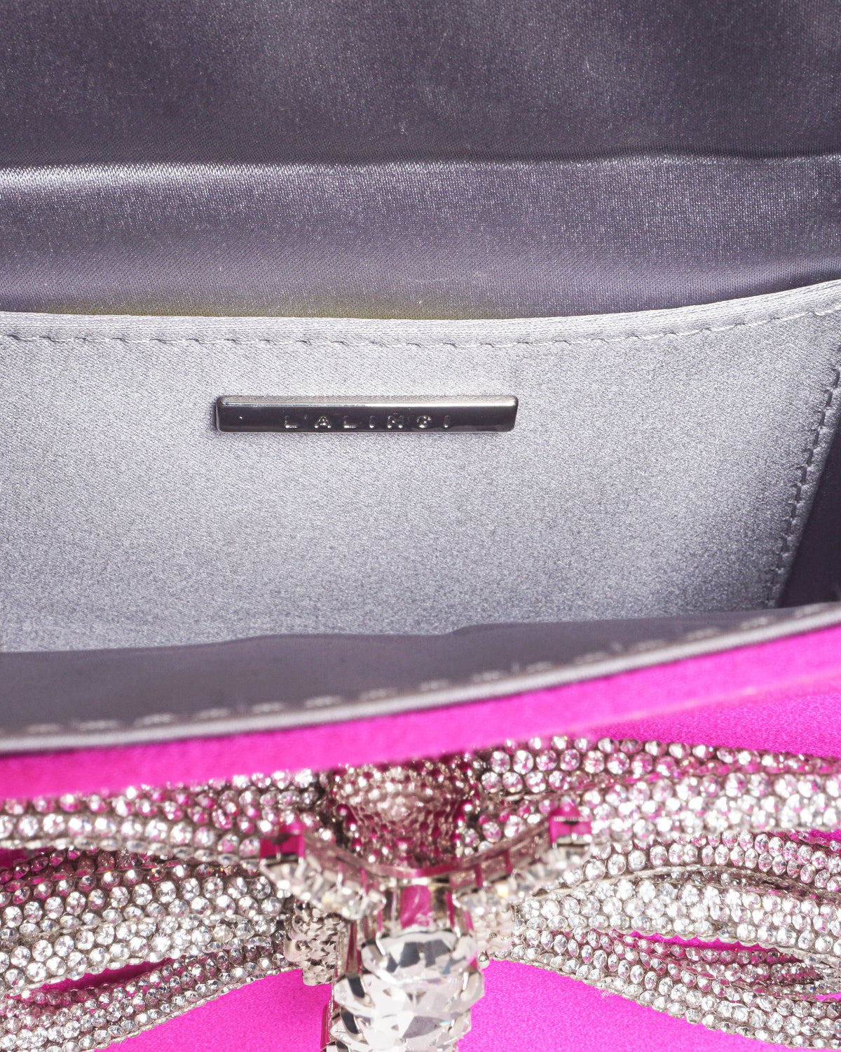 L'ALINGI Hot Pink Satin Butterfly Top Handle Bag