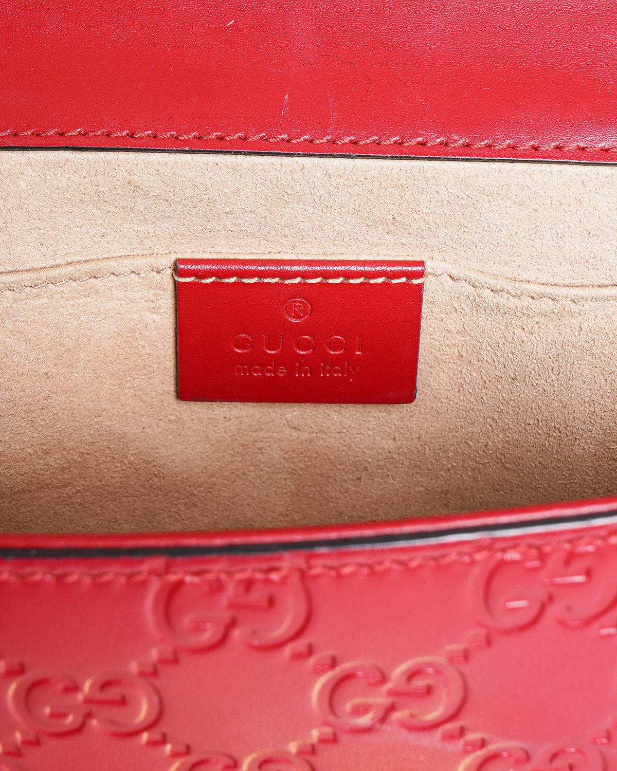 Gucci Small Padlock Shoulder Bag in Red Guccissima Leather