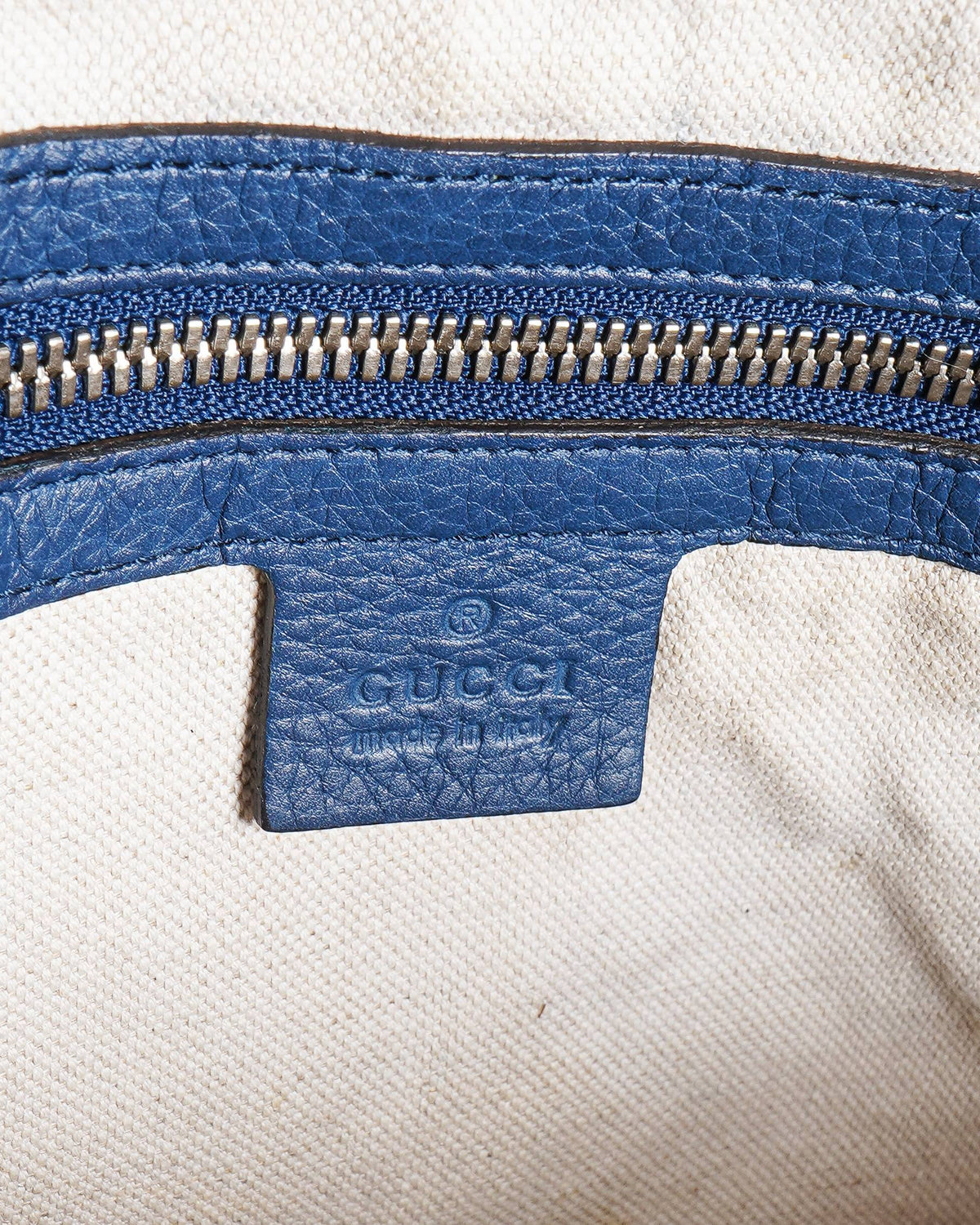 Gucci Blue Calfskin Soho Briefcase business bag
