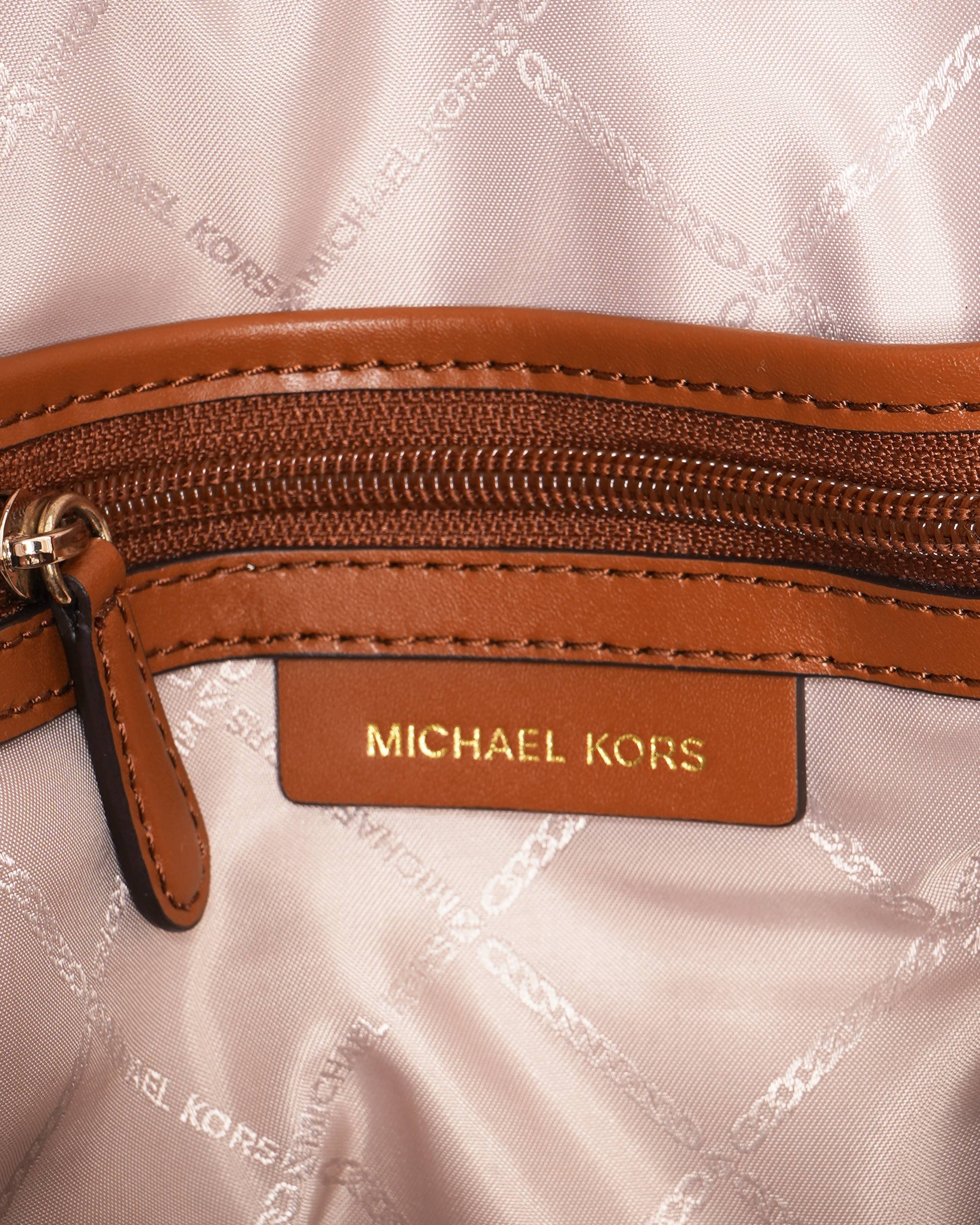 Michael Kors Beige & Tan Monogram Canvas Backpack