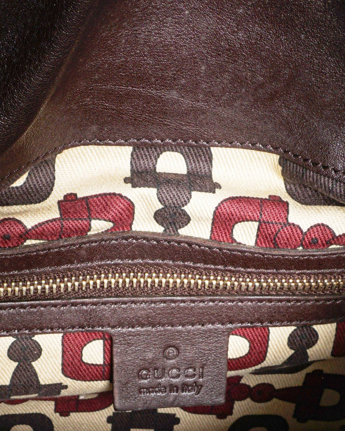 Gucci Dark Brown Guccissima Leather Hysteria Hobo Bag