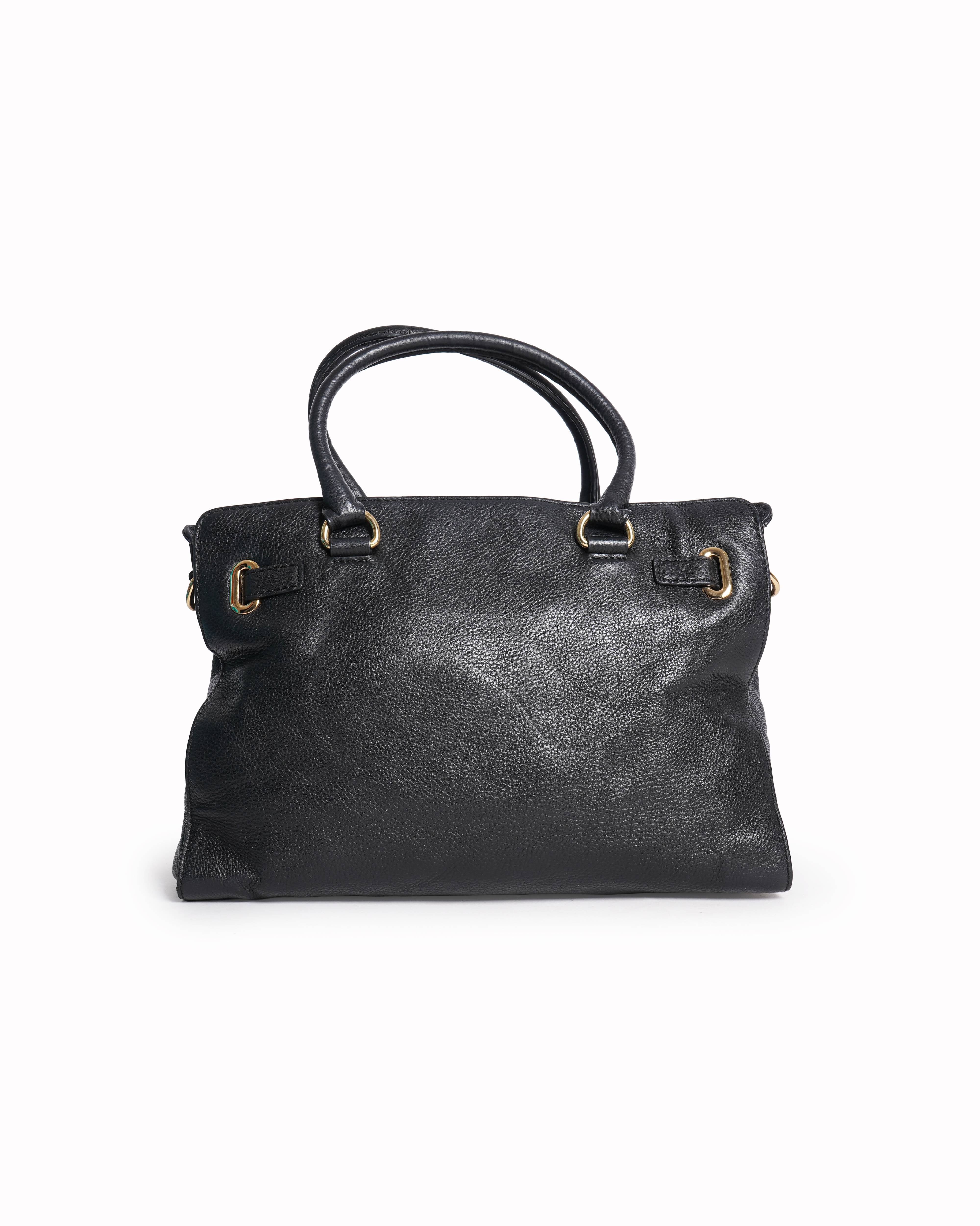Michael Kors black leather handbag