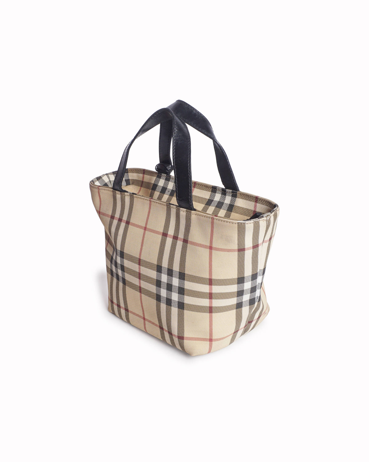 Burberry Mini Nova Check Canvas & Leather Tote