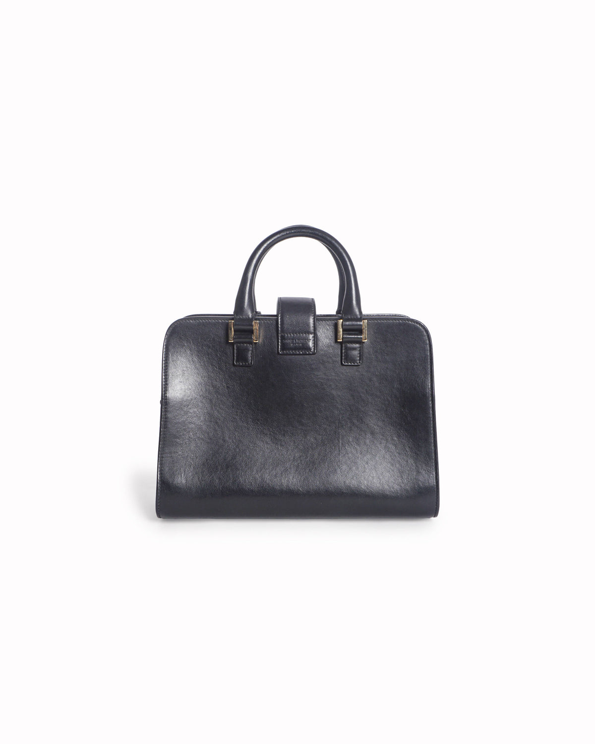 Saint Laurent Cabas Chyc Small Black Leather Satchel