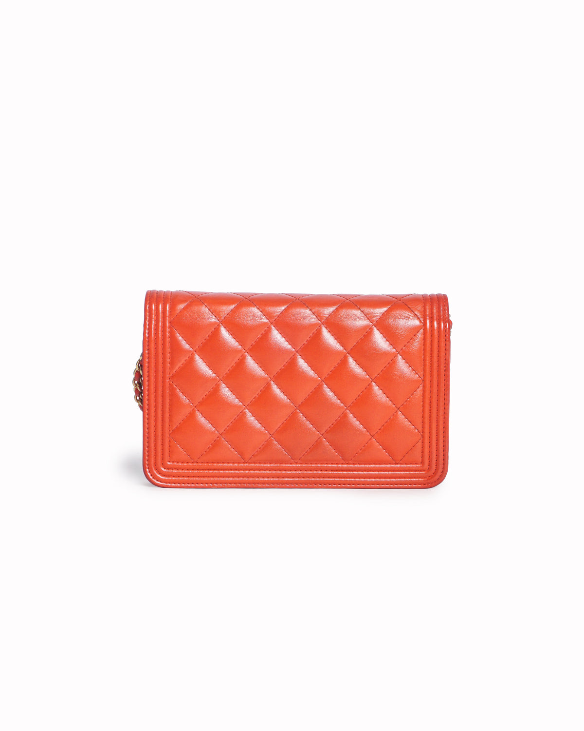Chanel Boy Wallet On Chain Red Quilted Leather