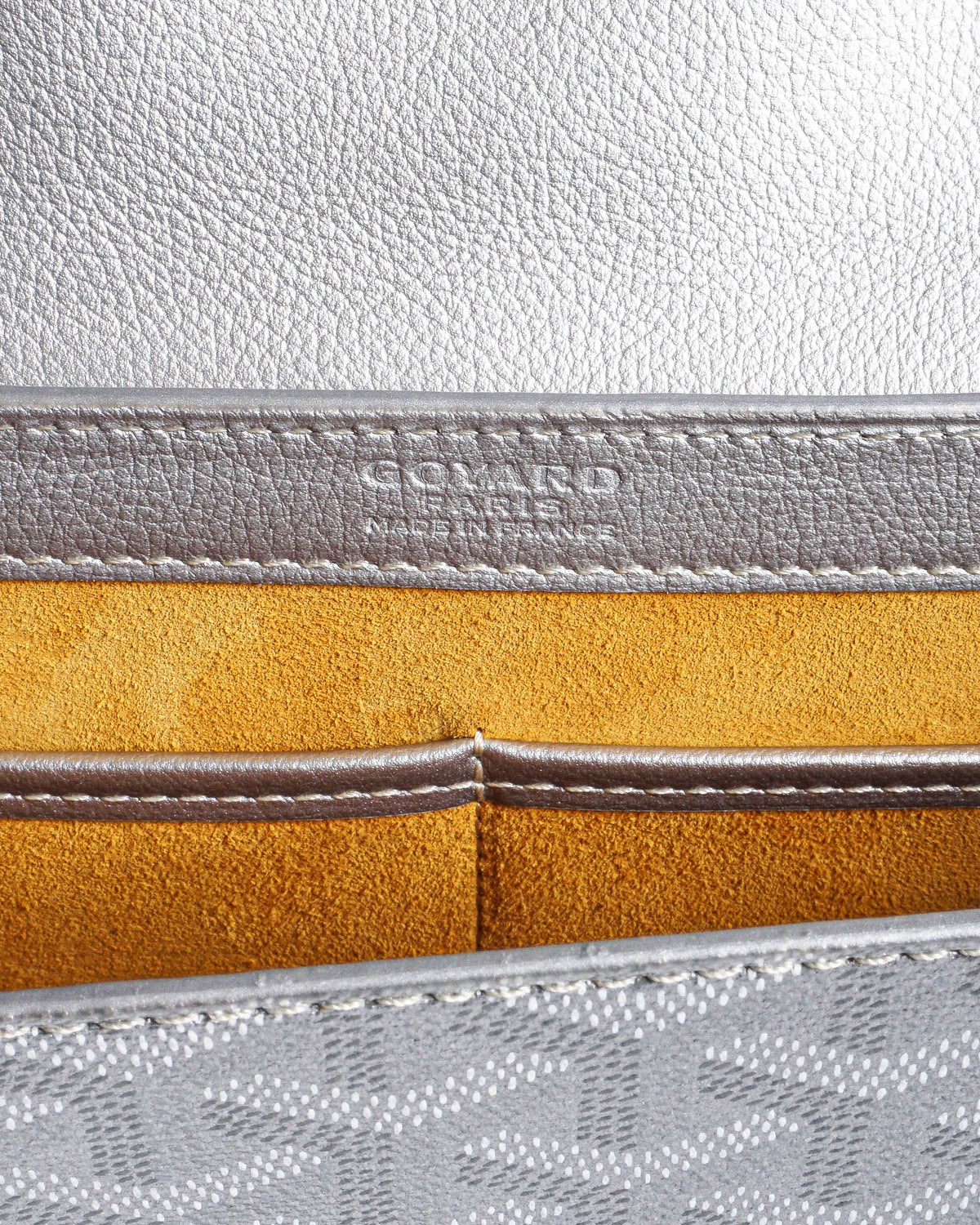 Goyard 233 PM Grey Goyardine Canvas & Calfskin Shoulder Bag