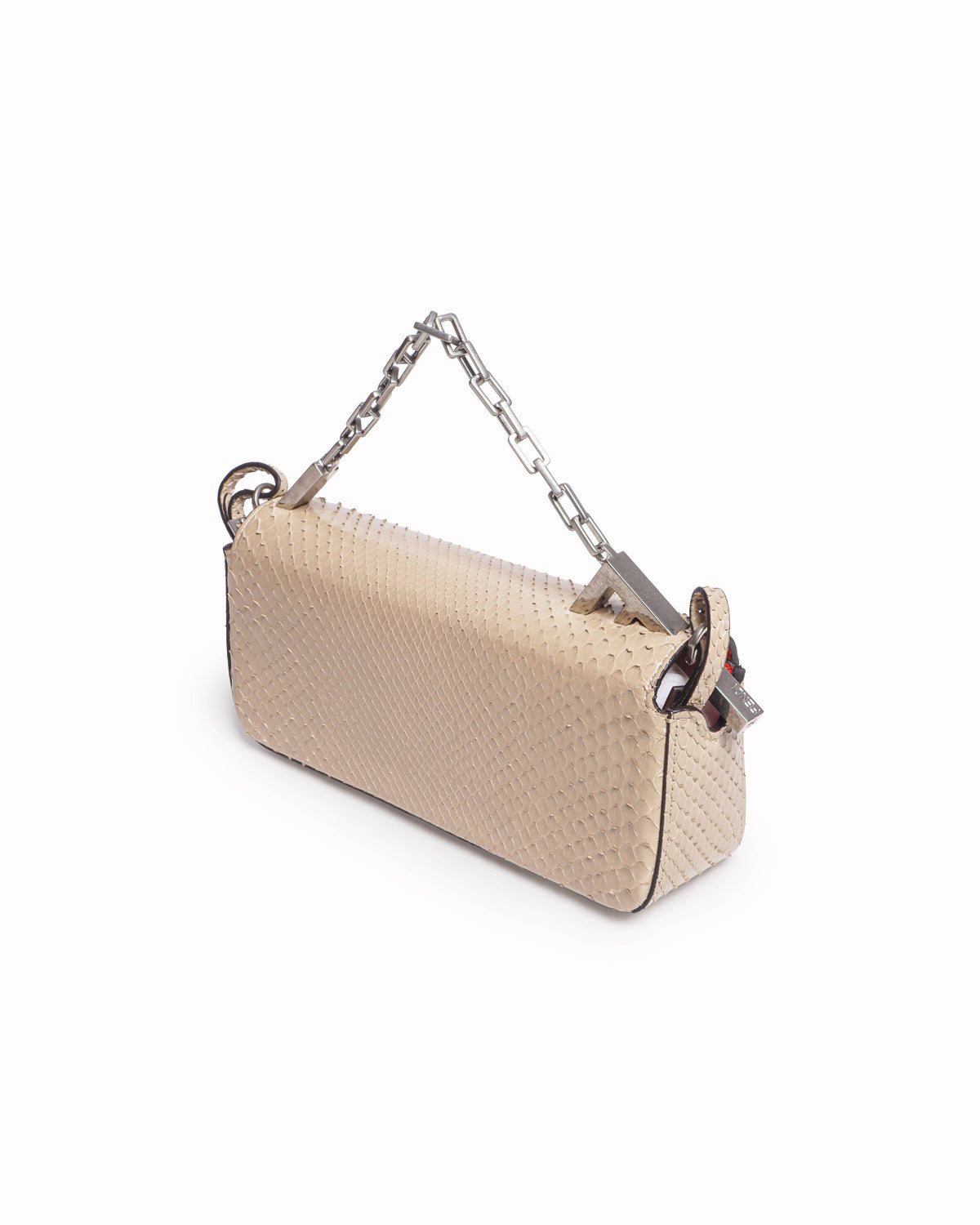 Fendi First Sight Pitone Panamera Beige Python Leather Shoulder Bag