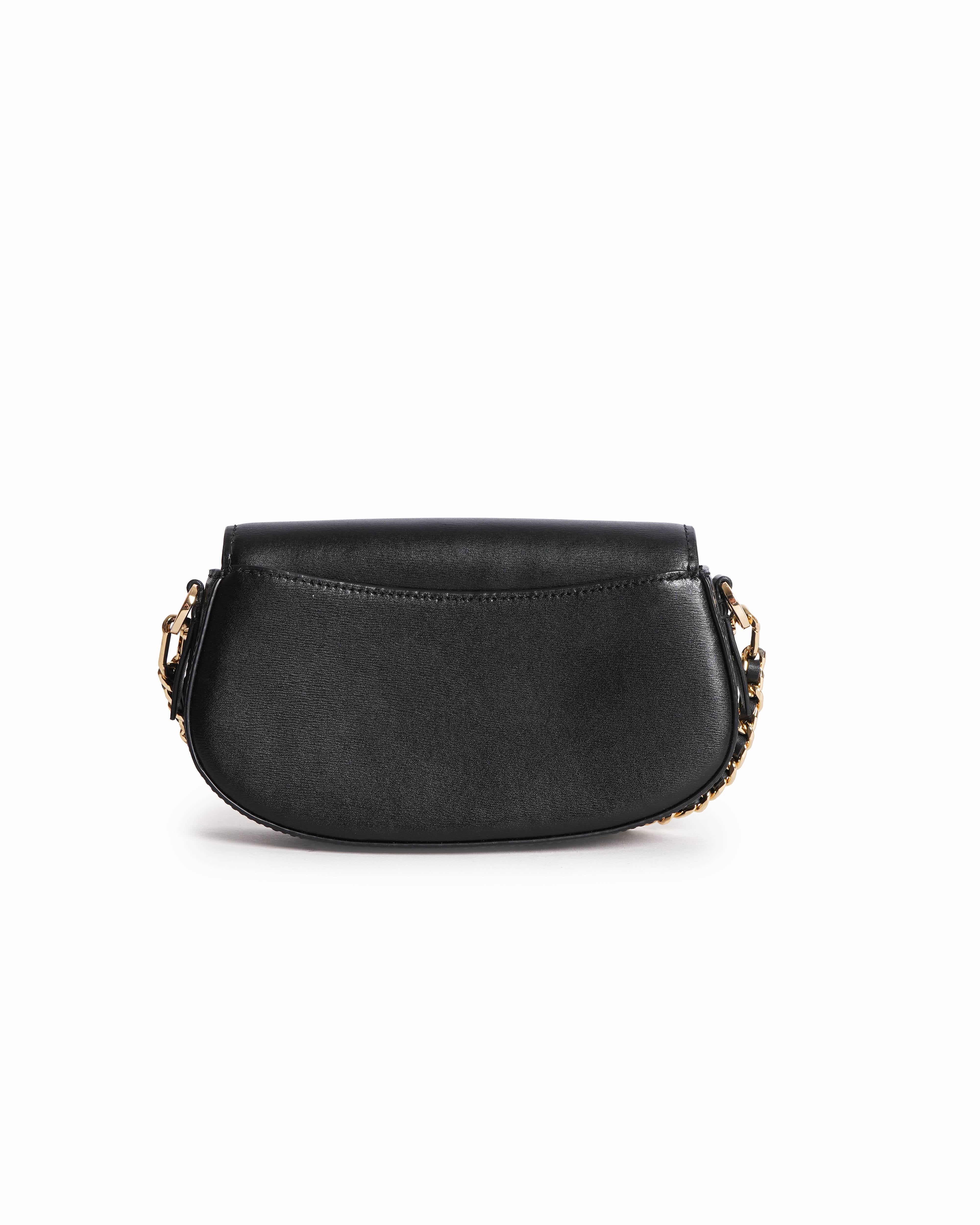 Michael Kors Mila Small Leather Shoulder Bag In Black