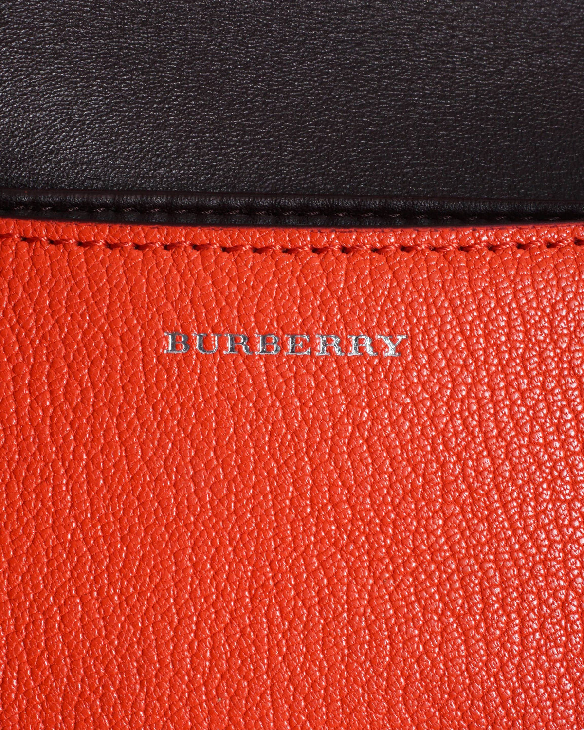 Burberry Coral Red Grained Leather Small D-Ring Crossbody Bag