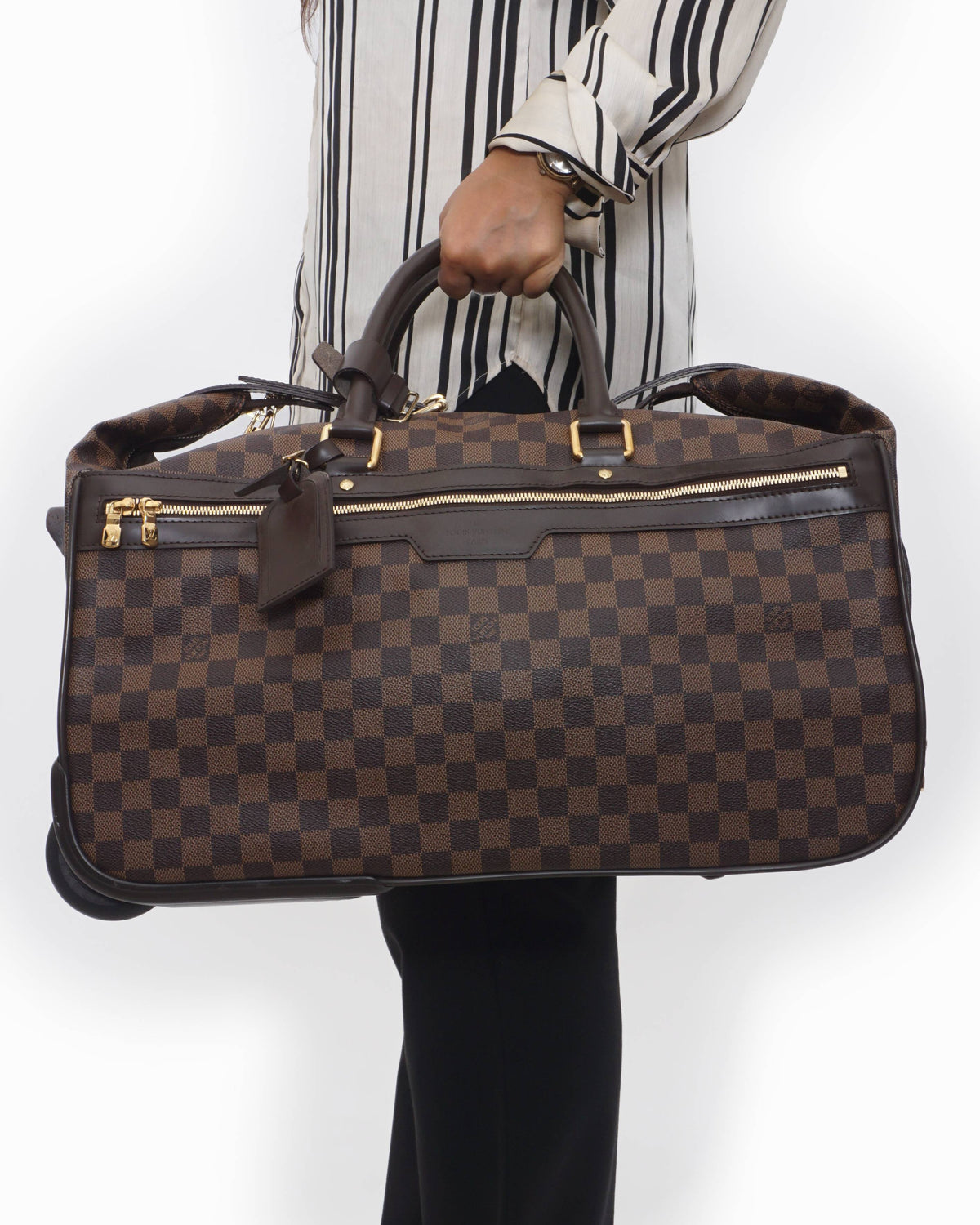Louis Vuitton Damier Ebene Coated Canvas Eole Rolling Luggage Bag