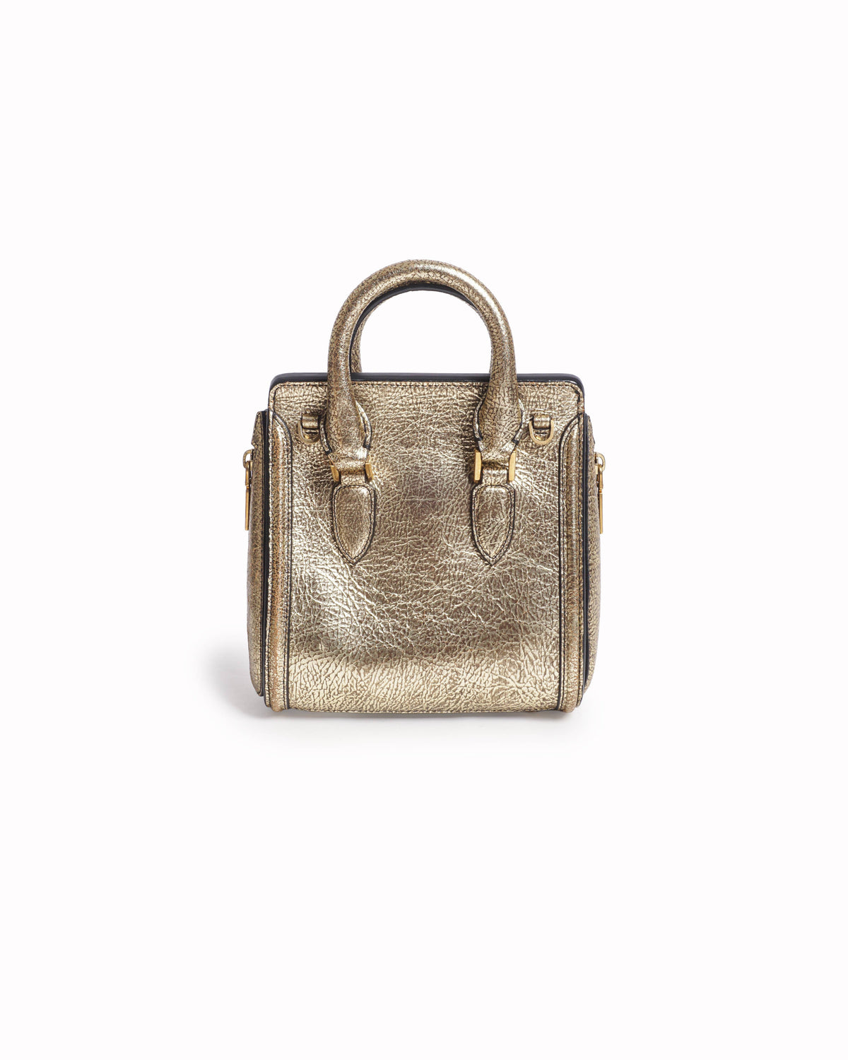 Alexander McQueen Gold Leather Mini Heroine Bag