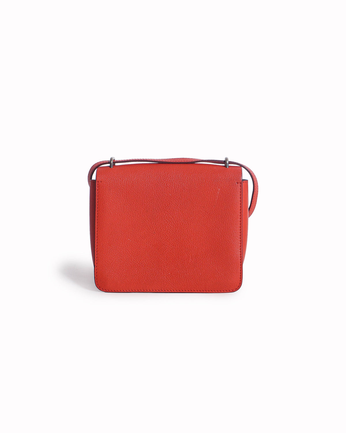 Burberry Coral Red Grained Leather Small D-Ring Crossbody Bag