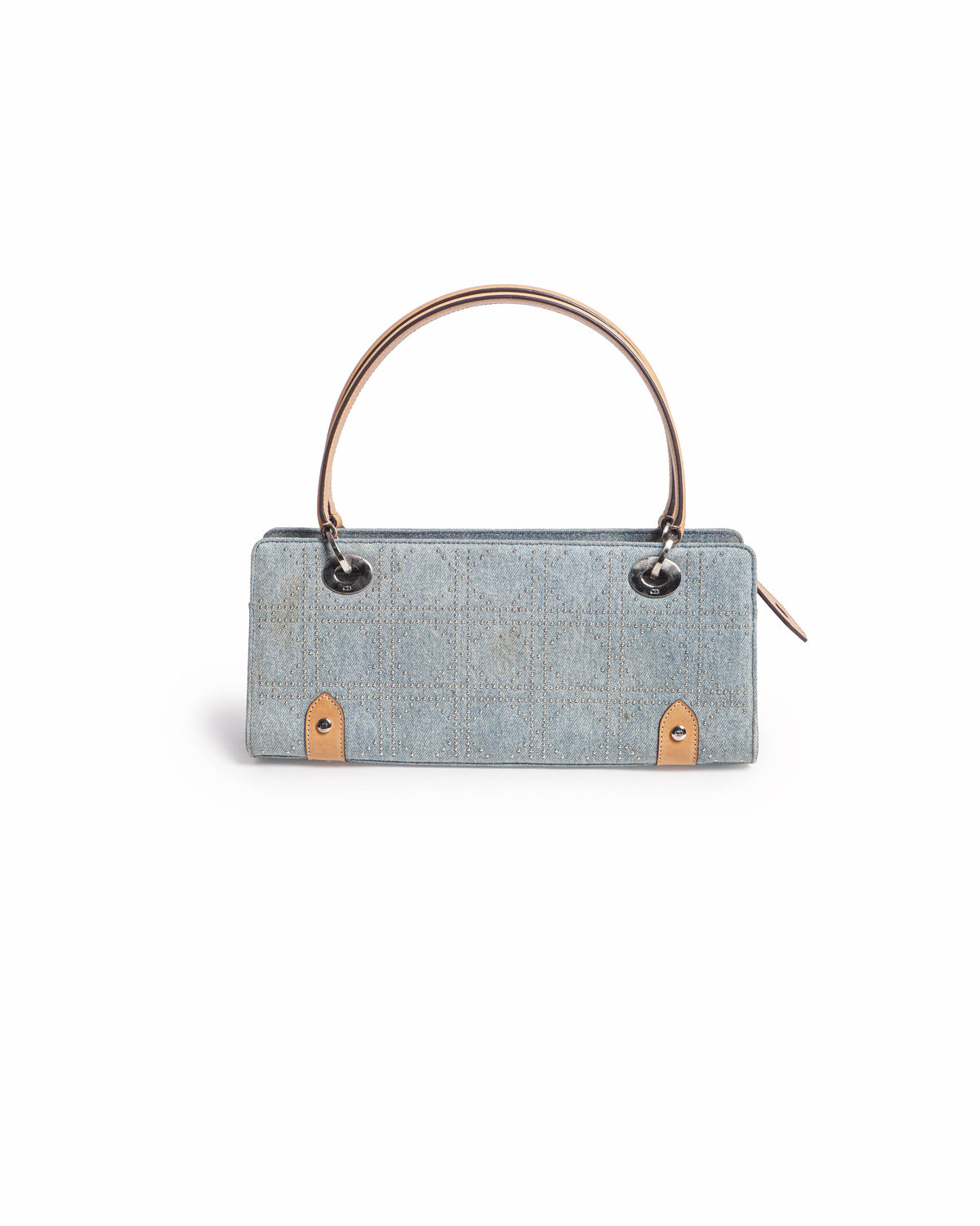 Christian Dior East West Lady Dior Studded Denim Bag
