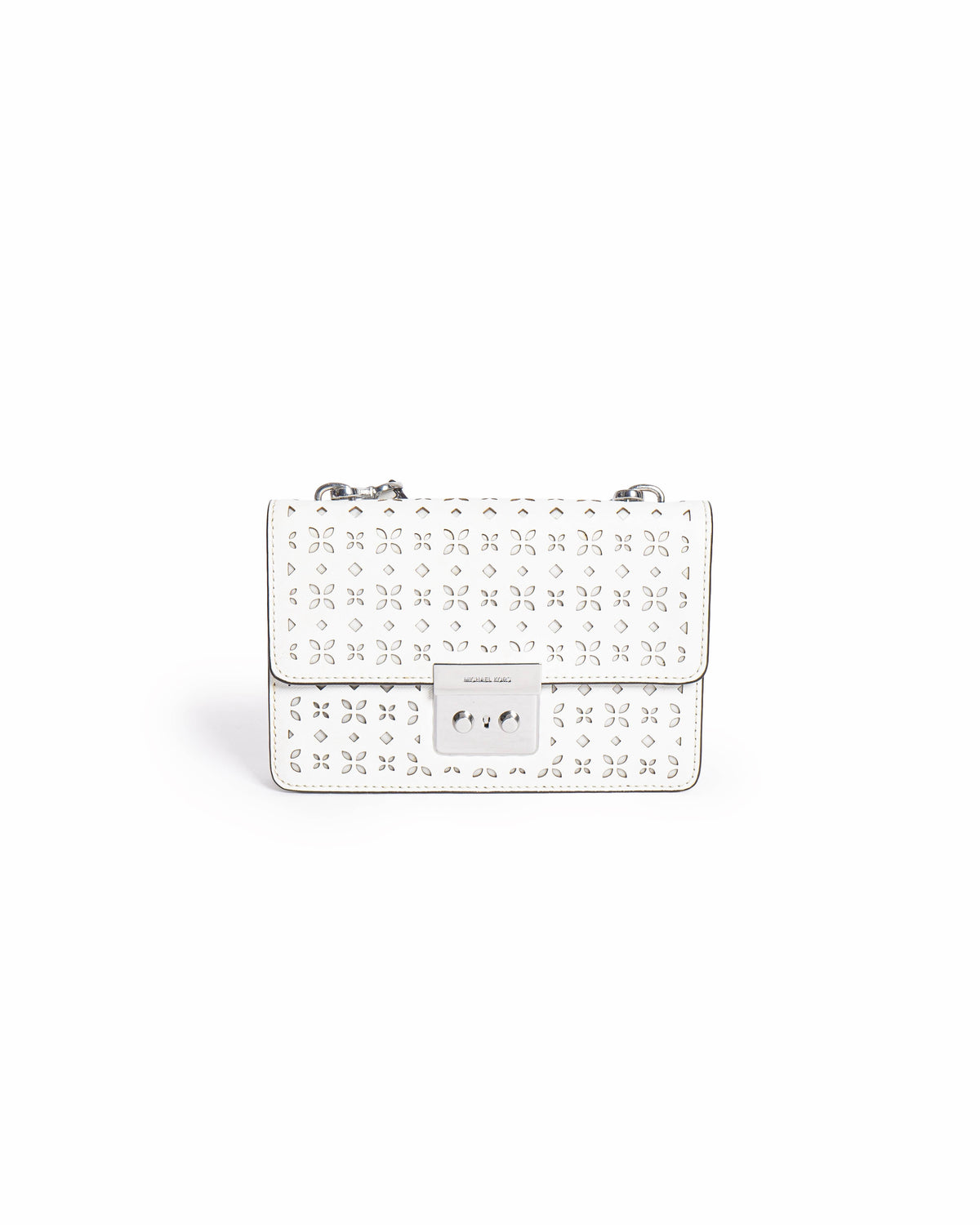 Michael Kors Saffiano Leather Crossbody Bag In White