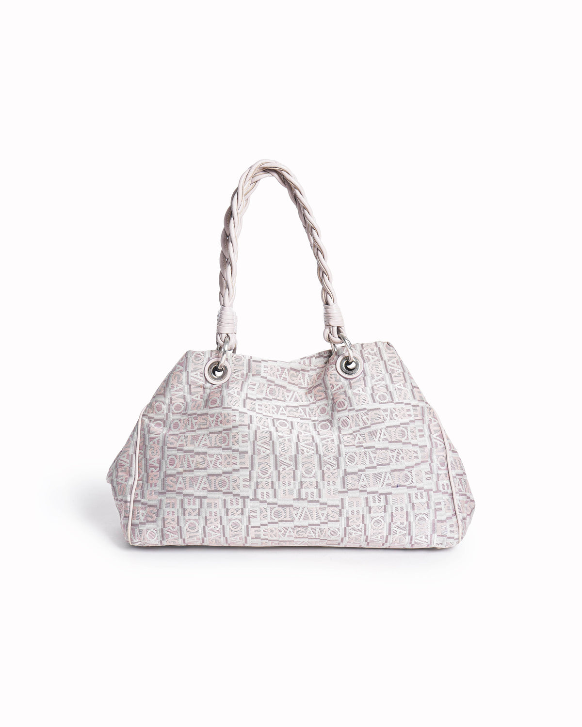 Salvatore Ferragamo Pink Logo Medium Shoulder Bag